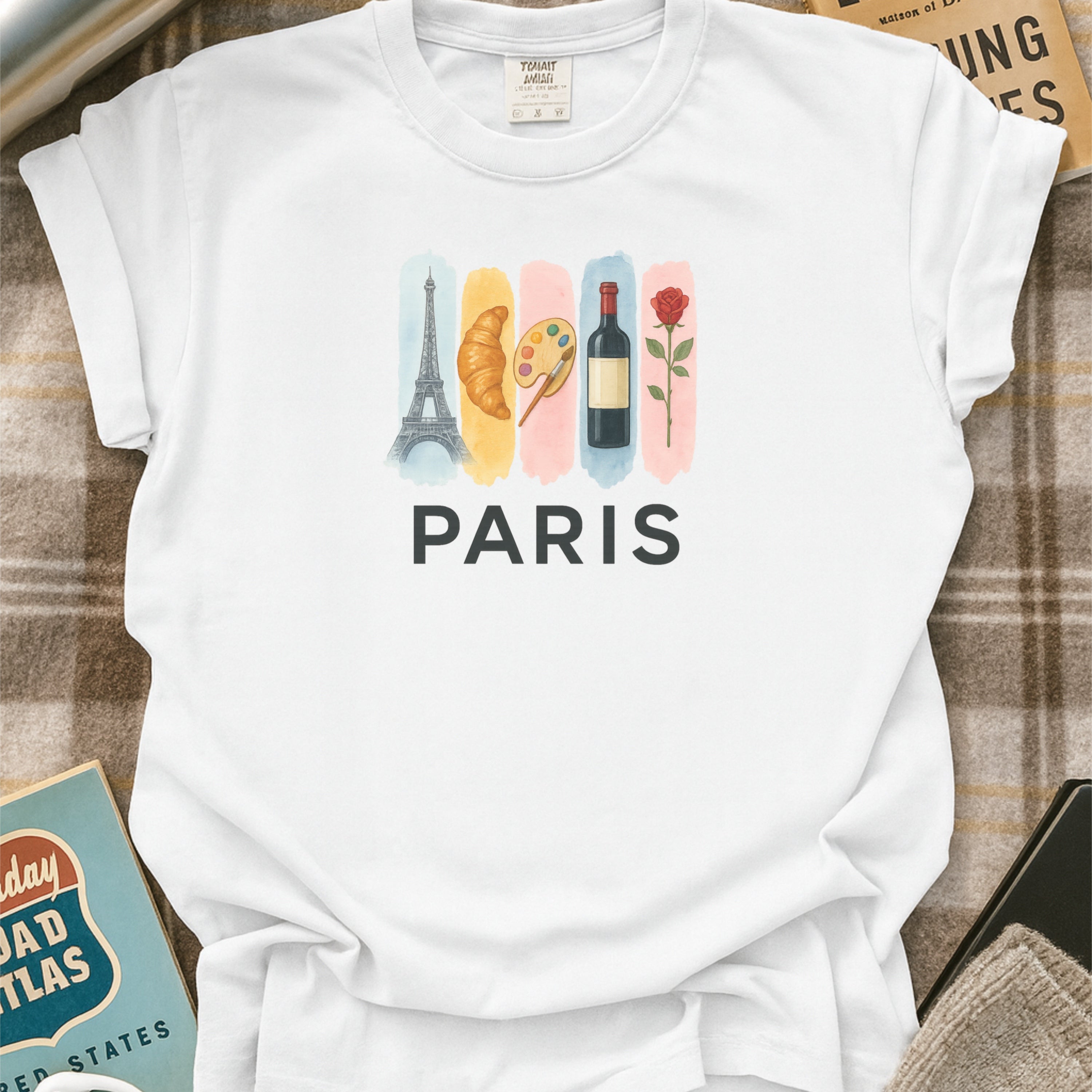 Paris Brushstroke Watercolor Comfort Colors Souvenir T-Shirt