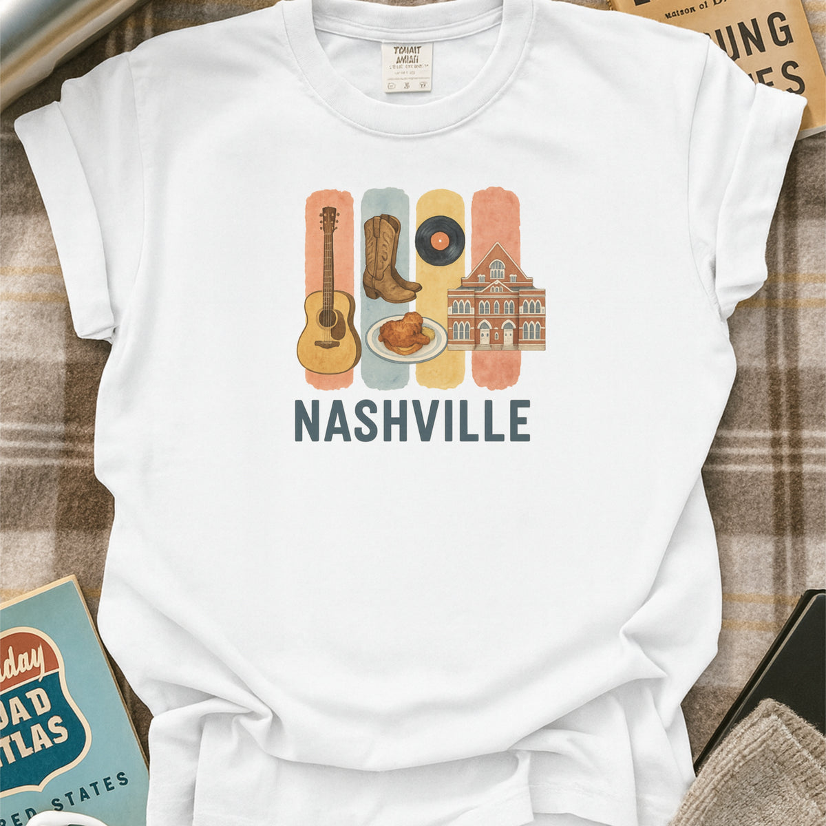 Nashville Brushstroke Watercolor Comfort Colors Souvenir T-Shirt