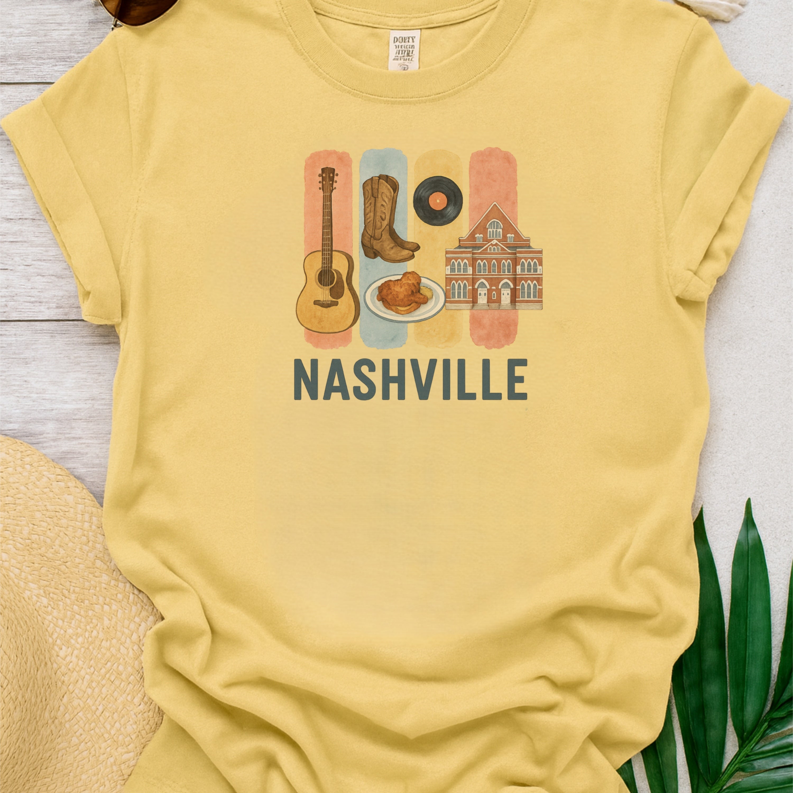 Nashville Brushstroke Watercolor Comfort Colors Souvenir T-Shirt