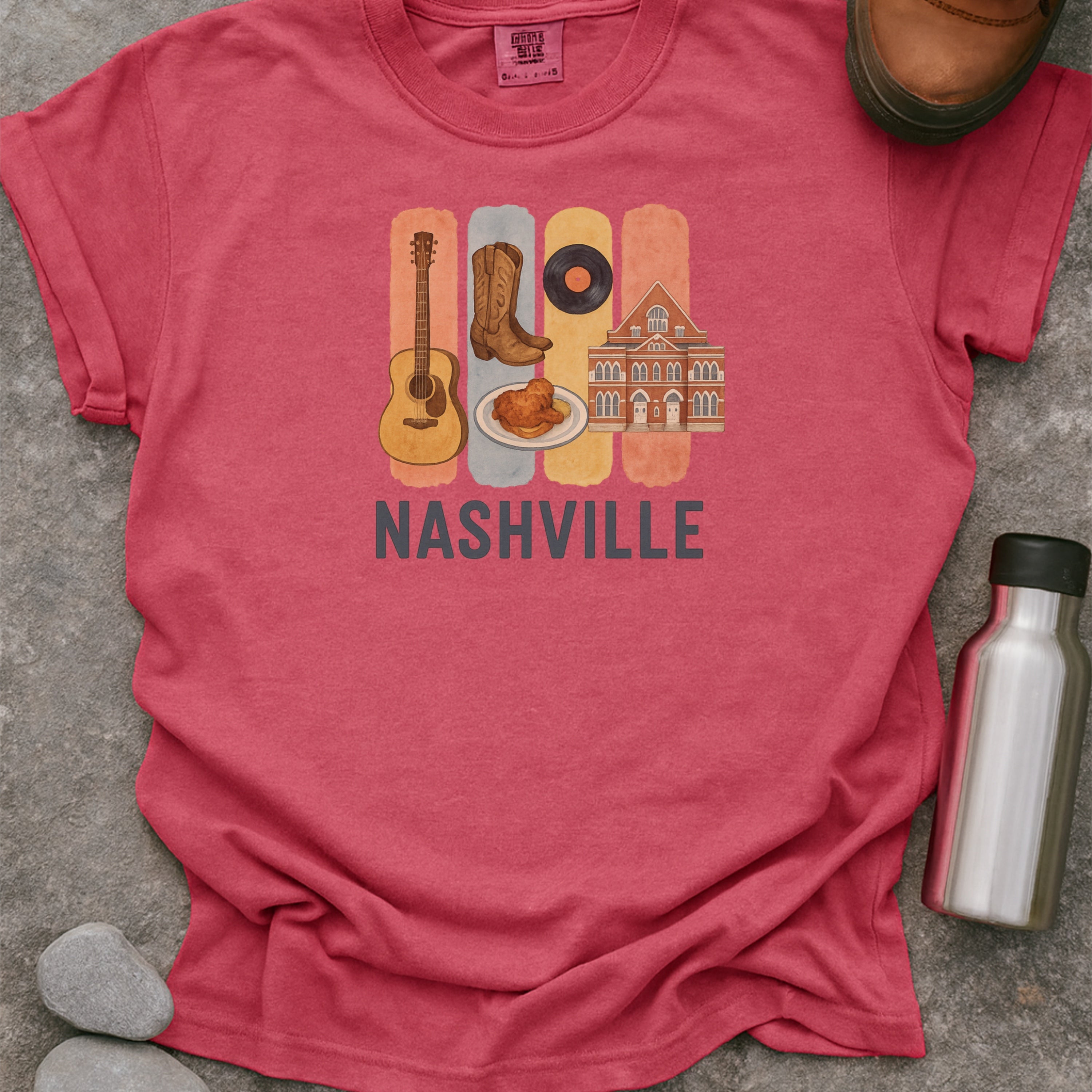 Nashville Brushstroke Watercolor Comfort Colors Souvenir T-Shirt