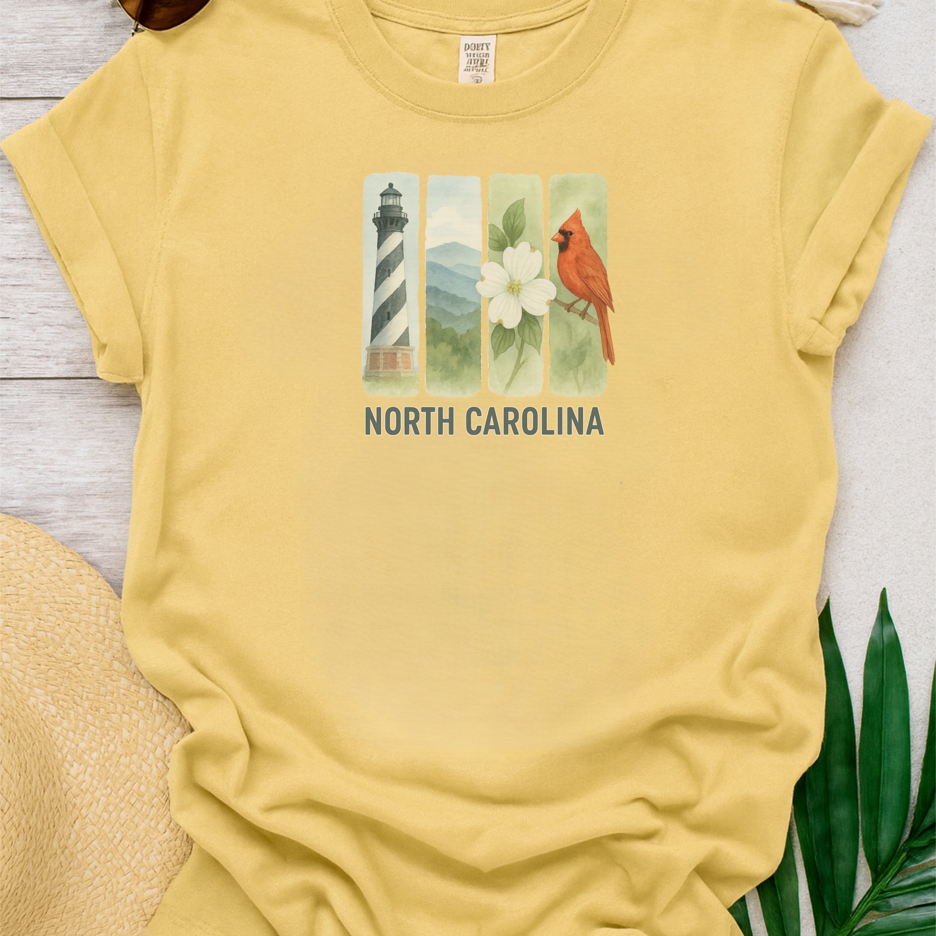 North Carolina Brushstroke Watercolor Comfort Colors Souvenir T-Shirt