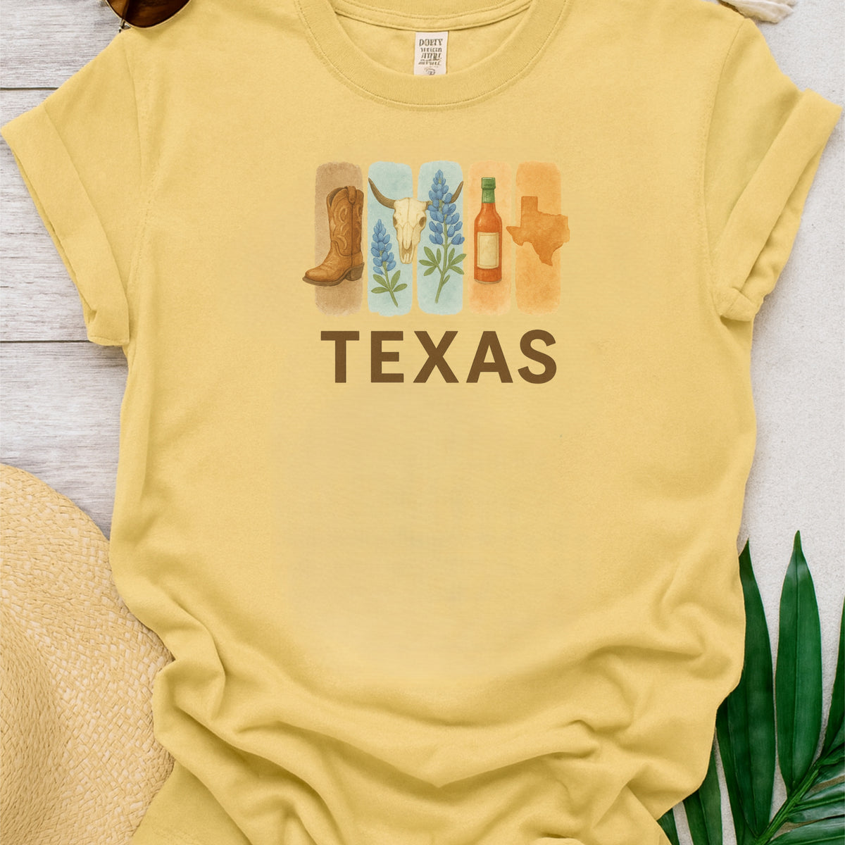 Texas Brushstroke Watercolor Comfort Colors Souvenir T-Shirt