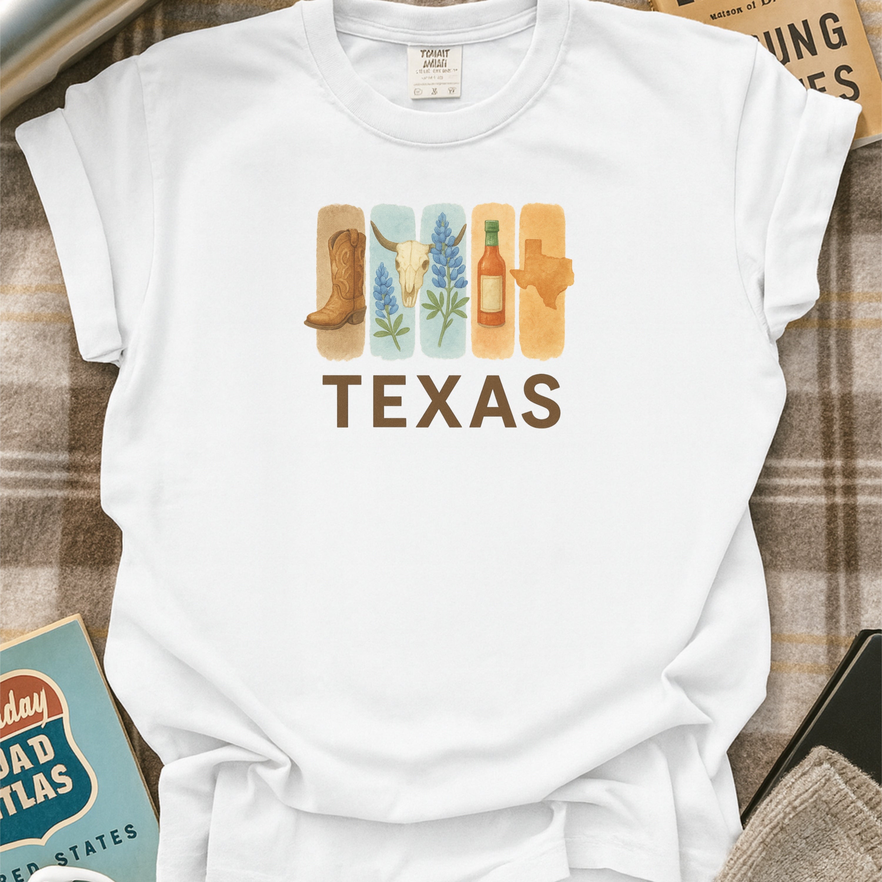 Texas Brushstroke Watercolor Comfort Colors Souvenir T-Shirt