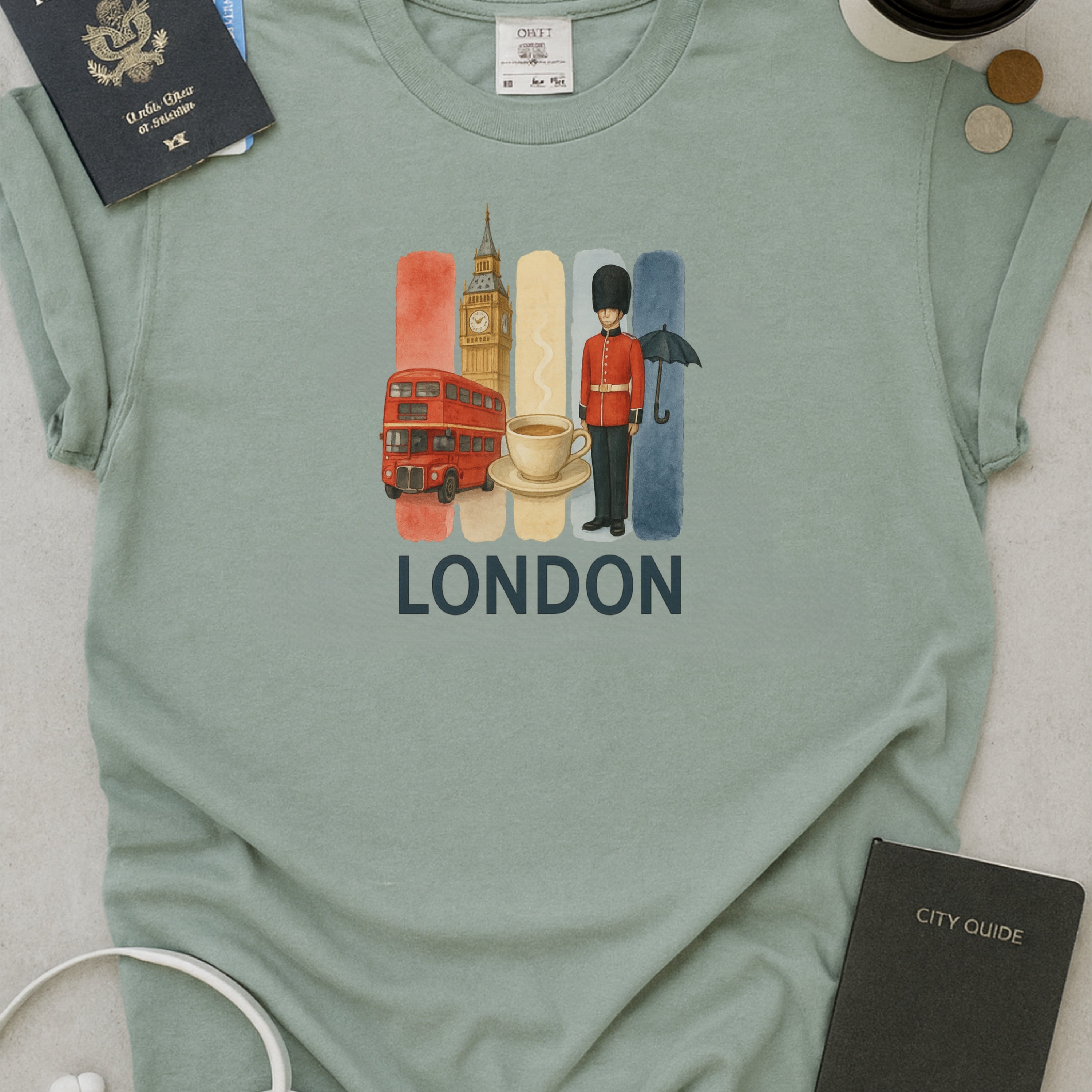 London Brushstroke Watercolor Comfort Colors Souvenir T-Shirt