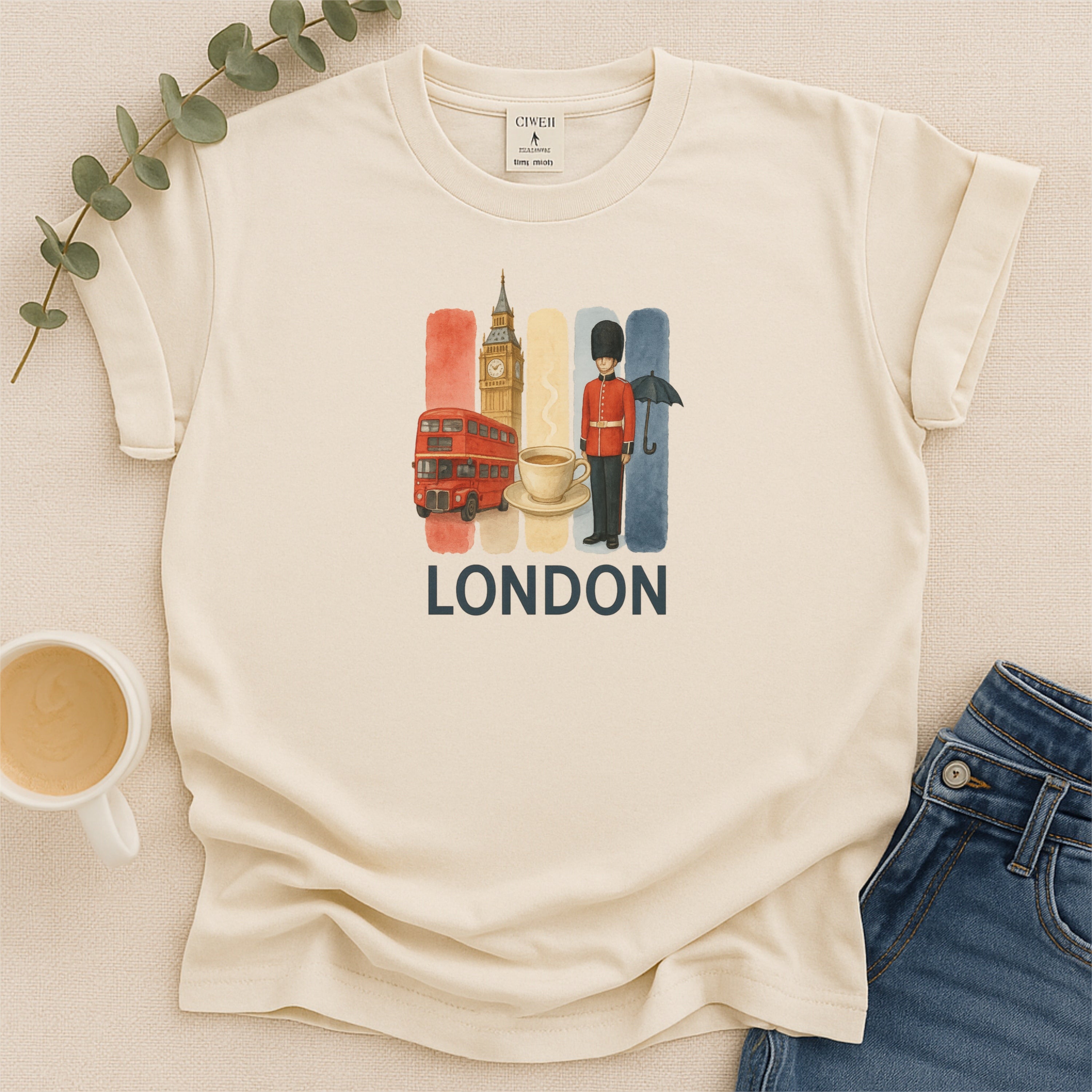 London Brushstroke Watercolor Comfort Colors Souvenir T-Shirt