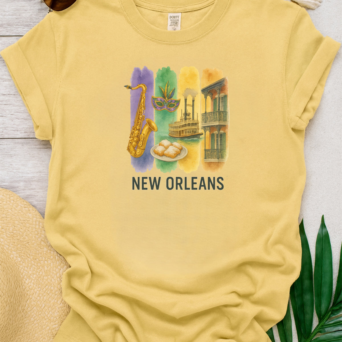 New Orleans NOLA Brushstroke Watercolor Comfort Colors Souvenir T-Shirt