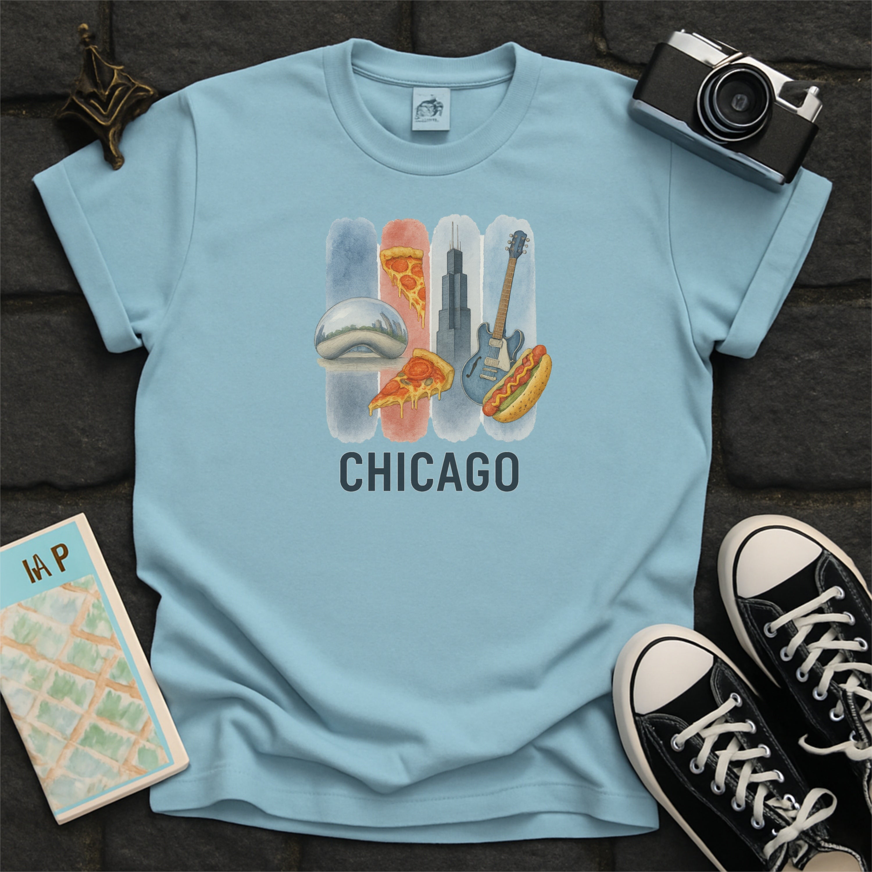 Chicago Brushstroke Watercolor Comfort Colors Souvenir T-Shirt