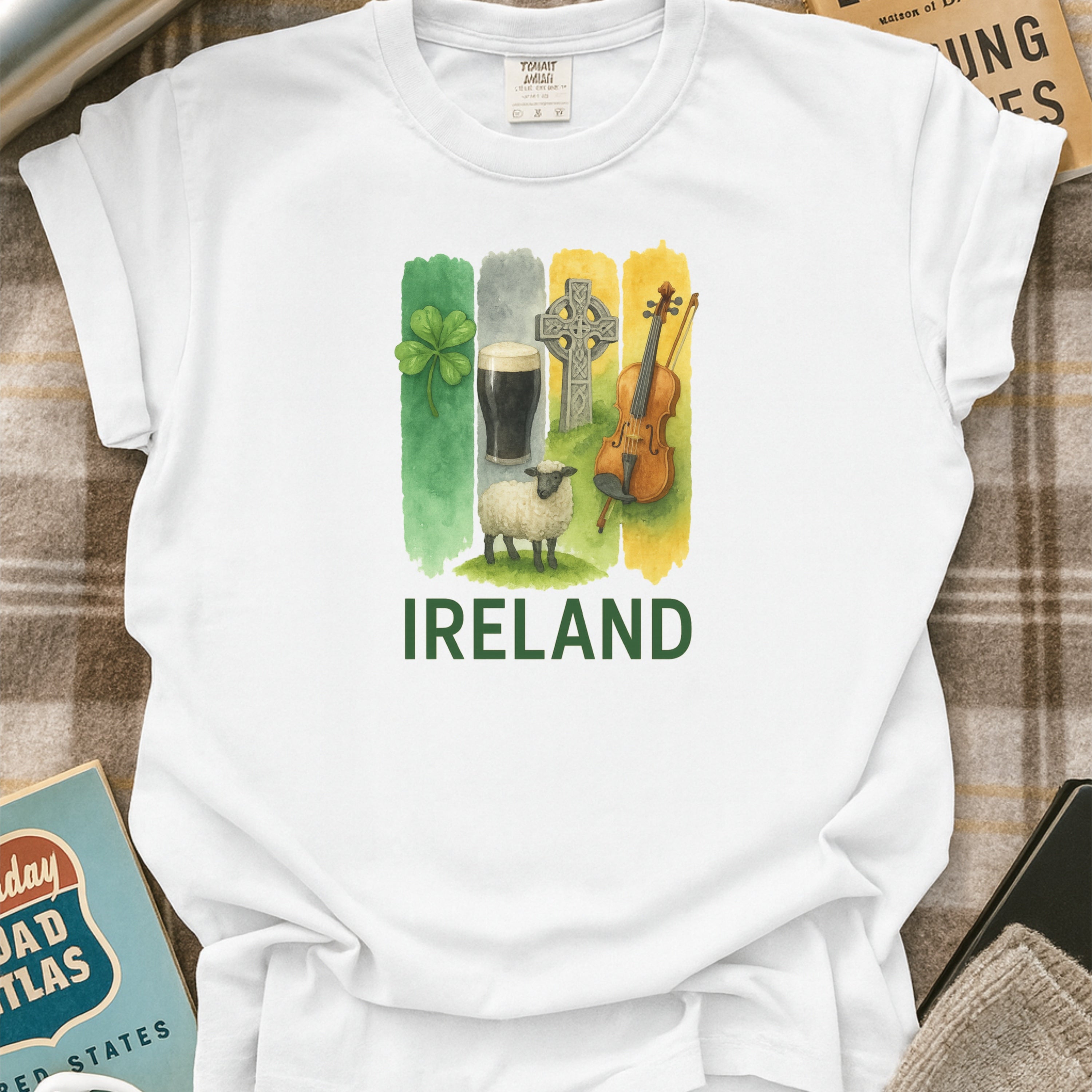 Ireland Brushstroke Watercolor Comfort Colors Souvenir T-Shirt