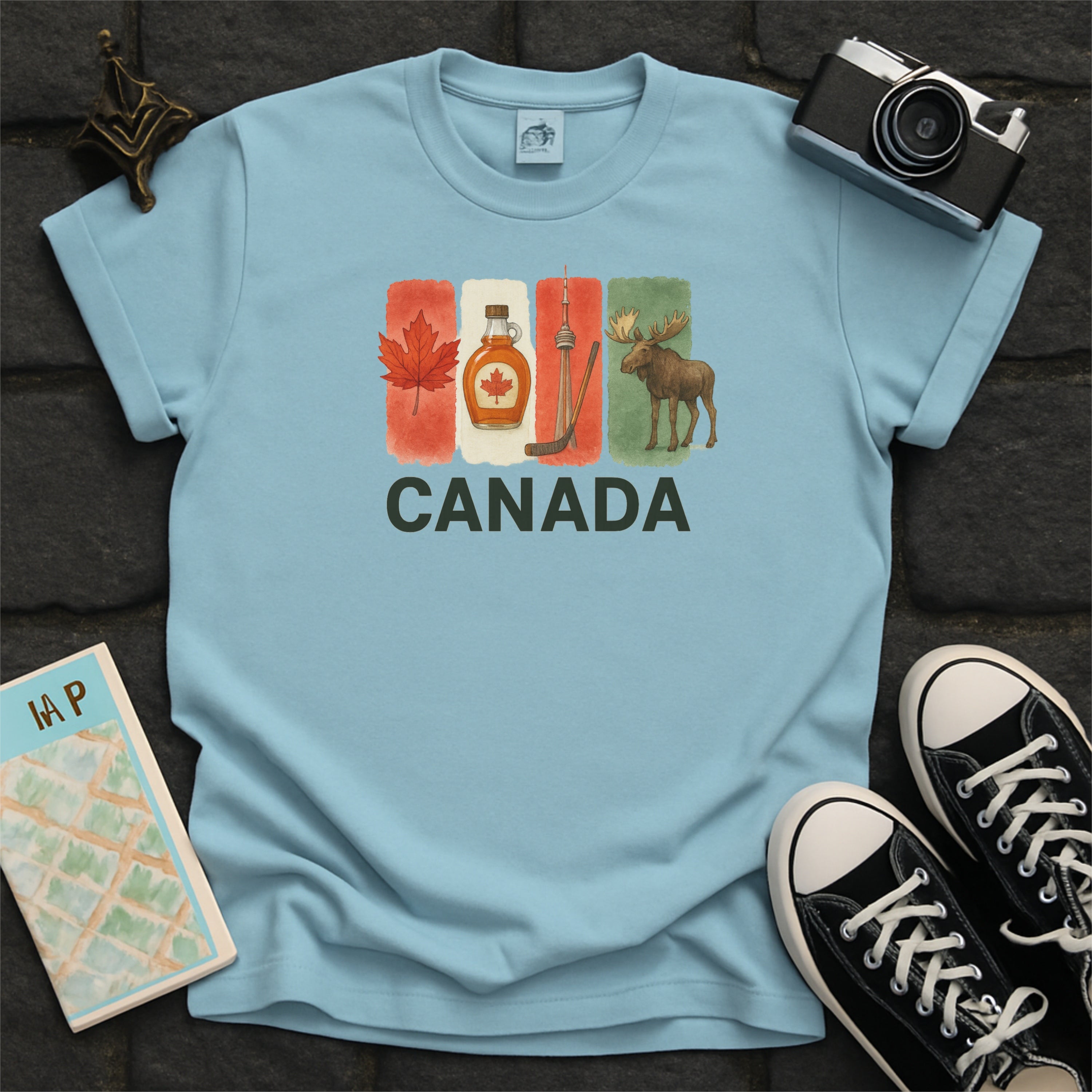 Canada Brushstroke Watercolor Comfort Colors Souvenir T-Shirt