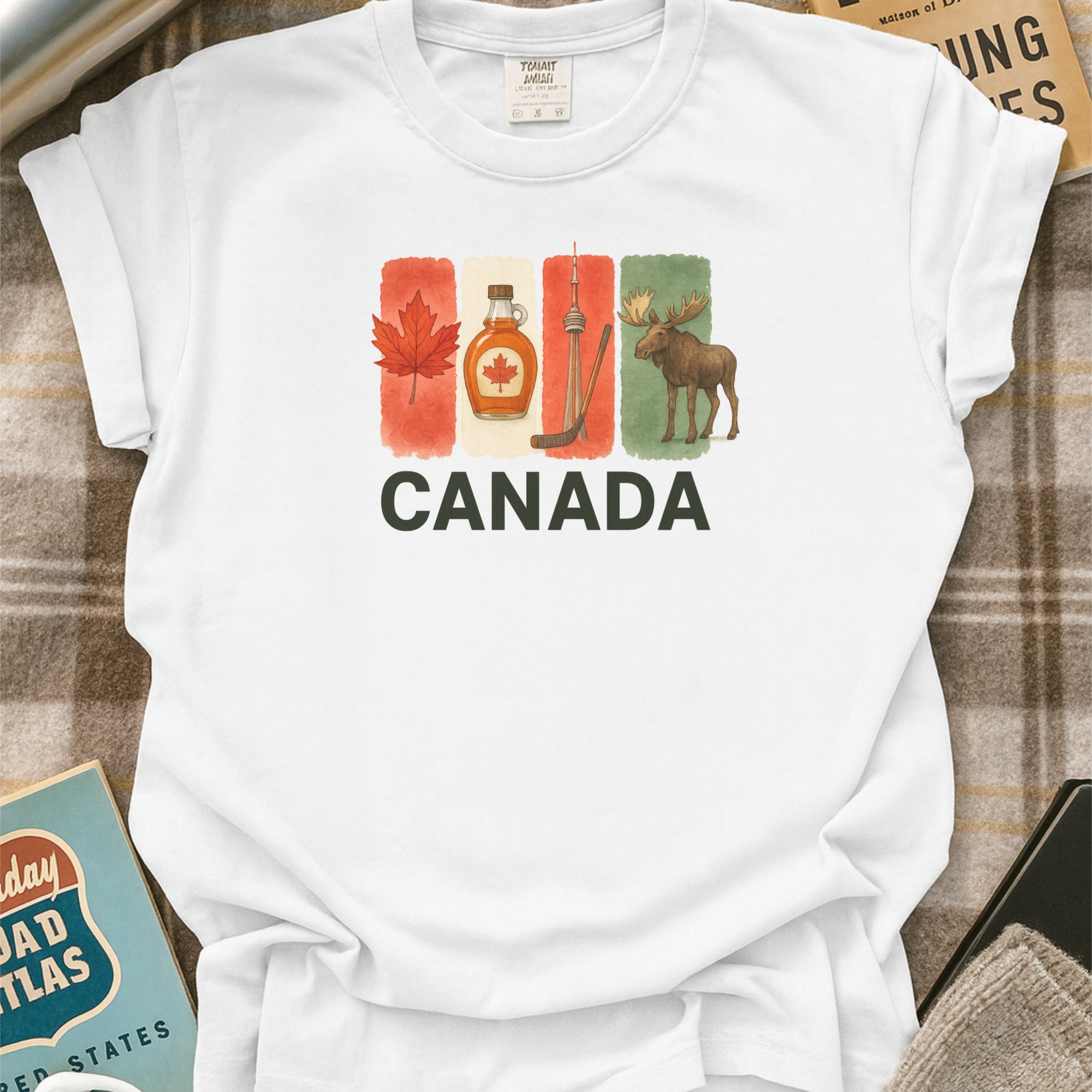 Canada Brushstroke Watercolor Comfort Colors Souvenir T-Shirt