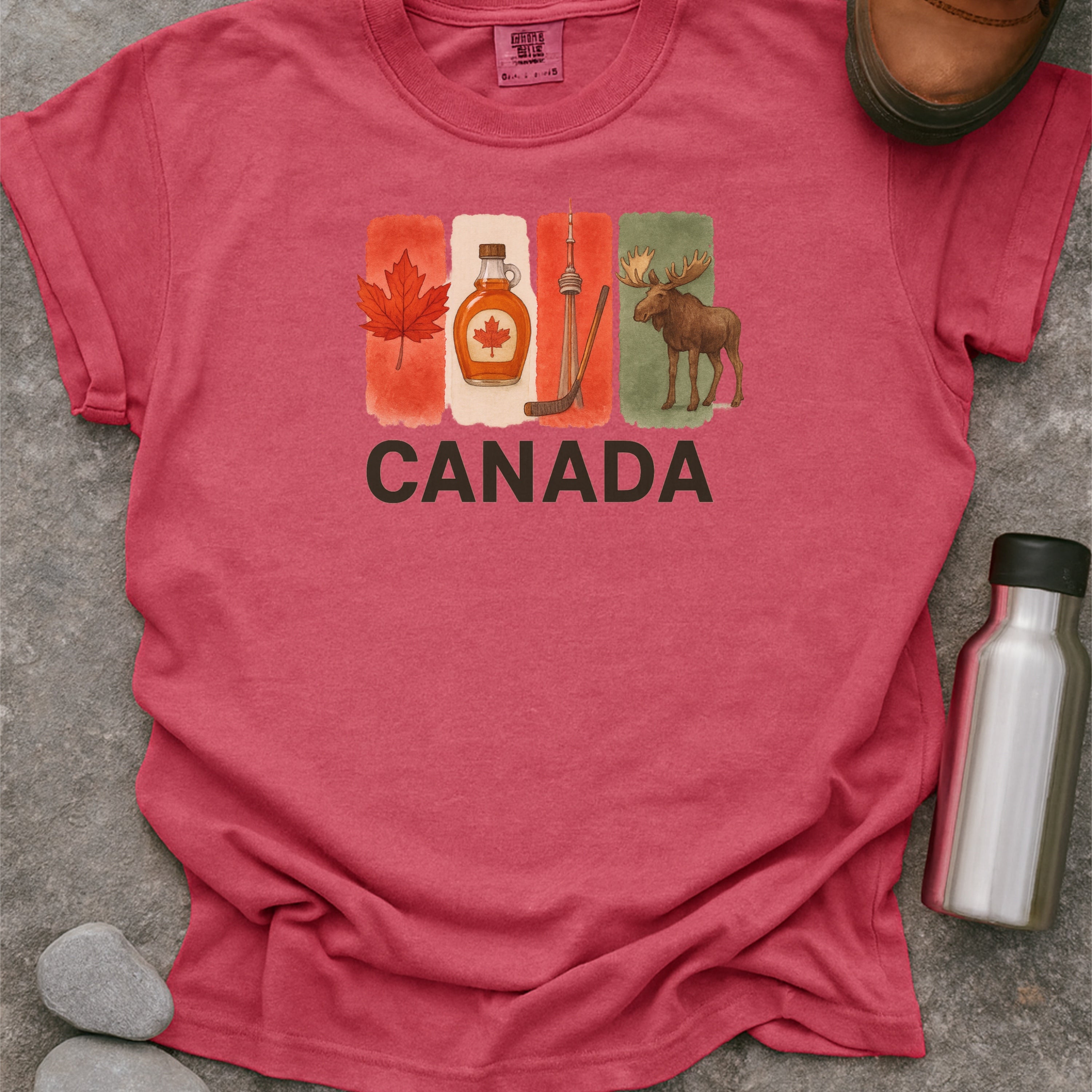 Canada Brushstroke Watercolor Comfort Colors Souvenir T-Shirt