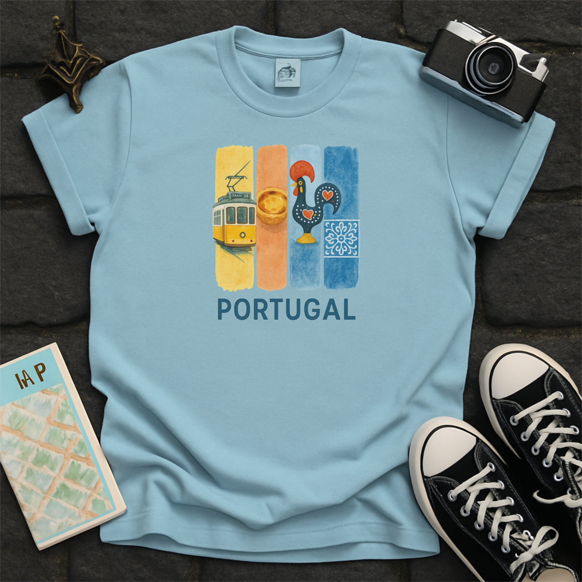 Portugal Brushstroke Watercolor Comfort Colors Souvenir T-Shirt