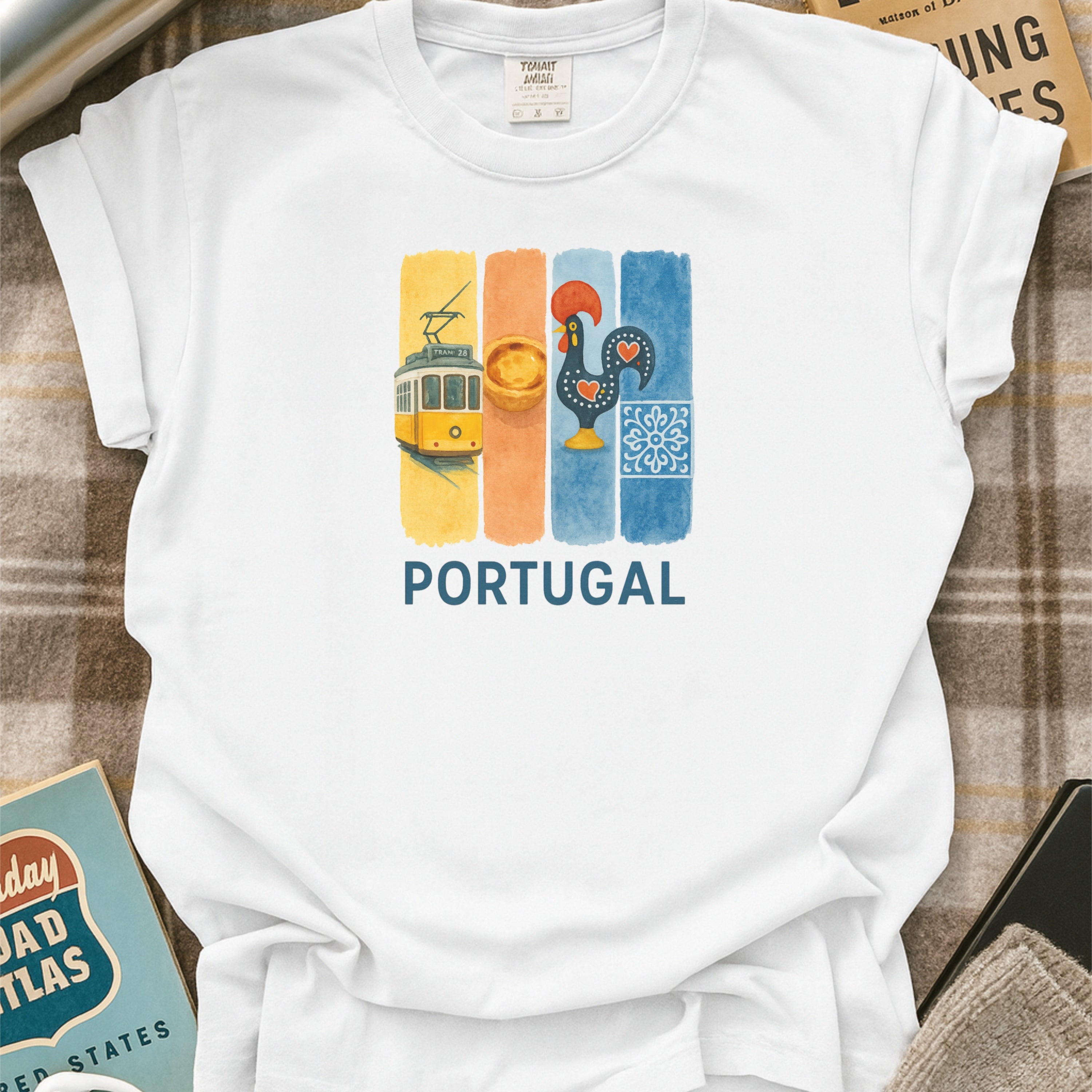 Portugal Brushstroke Watercolor Comfort Colors Souvenir T-Shirt