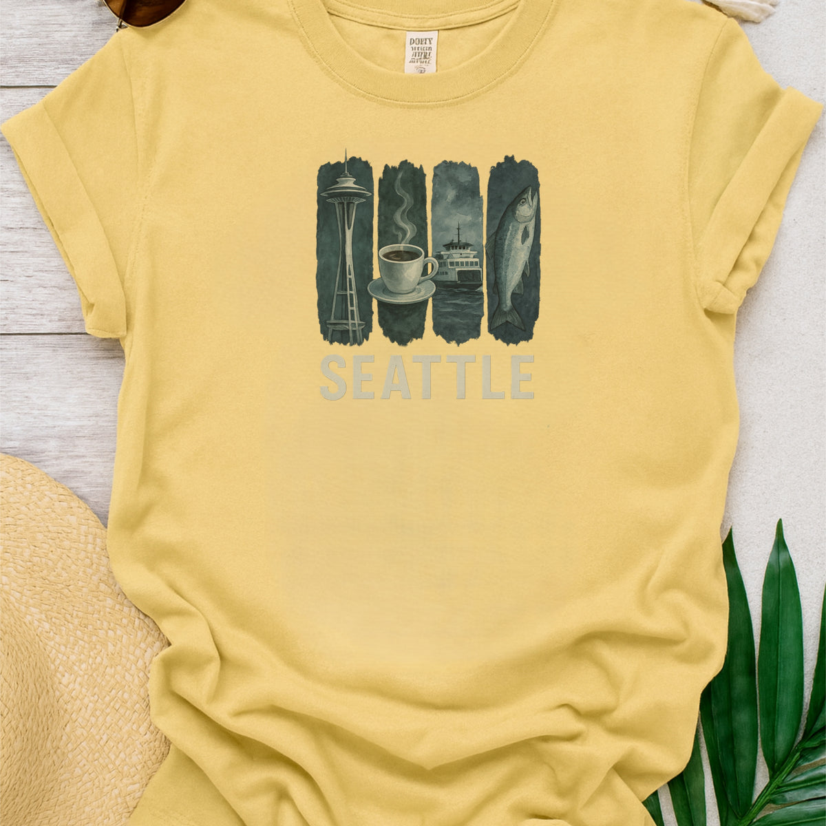 Seattle Washington Brushstroke Watercolor Comfort Colors Souvenir T-Shirt