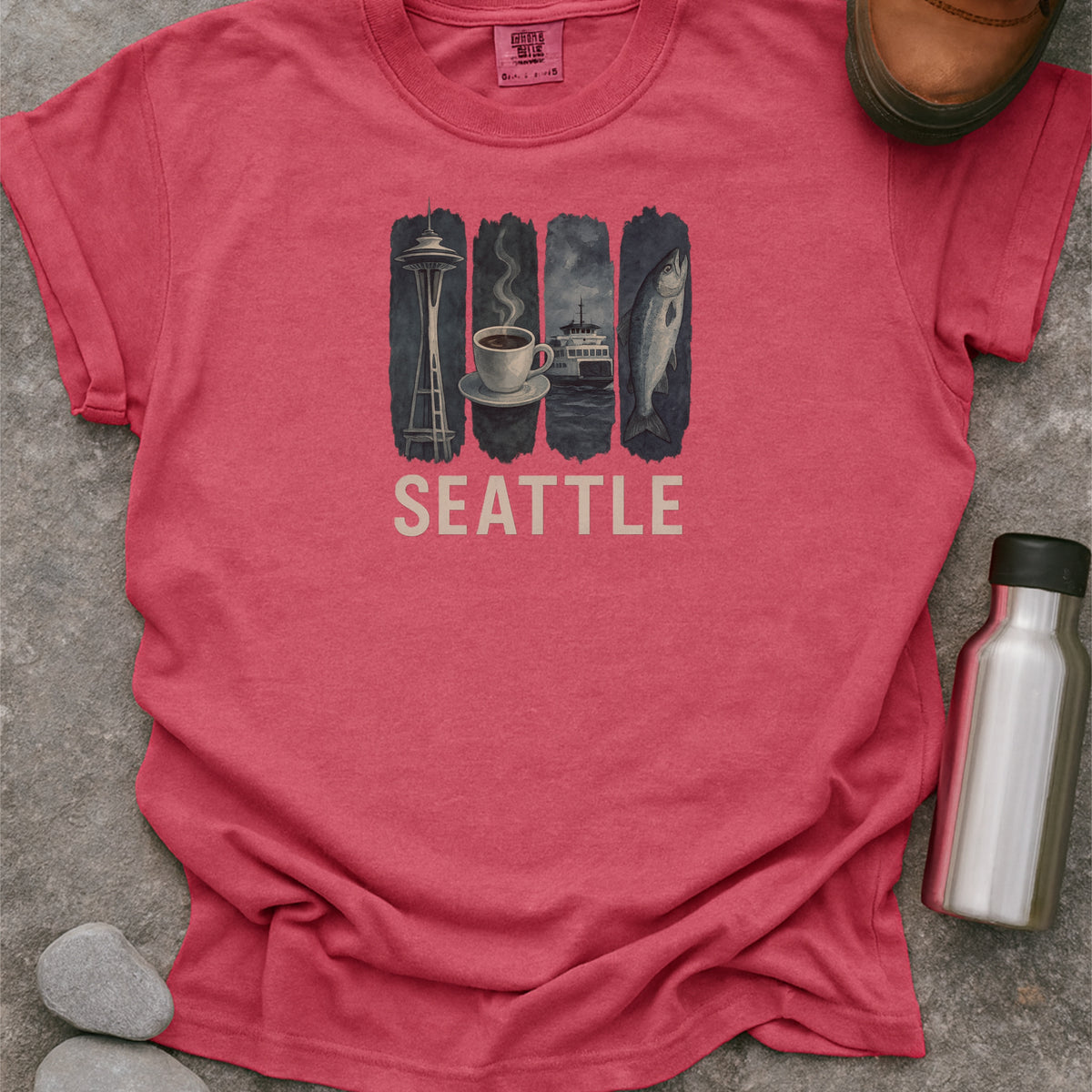 Seattle Washington Brushstroke Watercolor Comfort Colors Souvenir T-Shirt