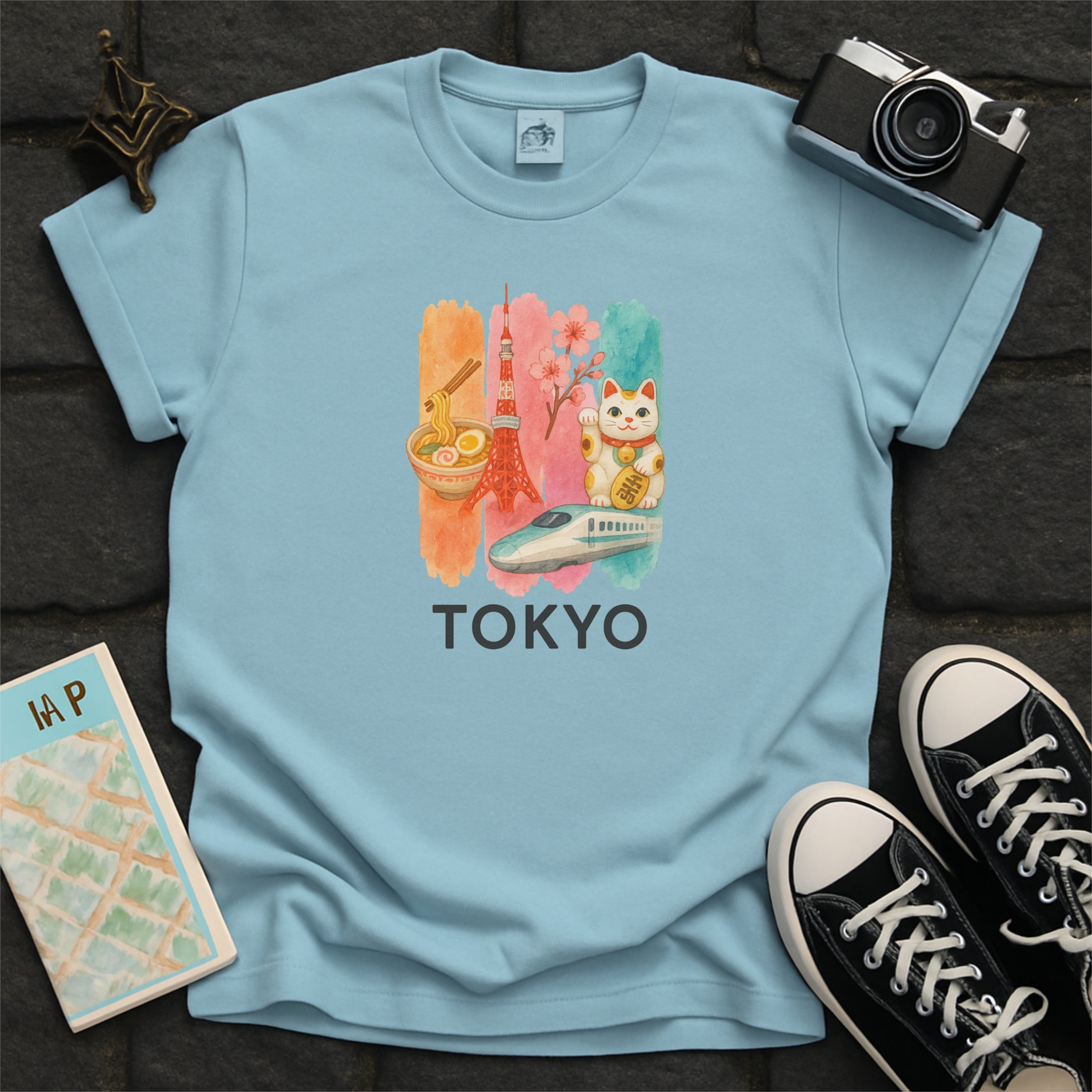 Tokyo Japan Brushstroke Watercolor Comfort Colors Souvenir T-Shirt