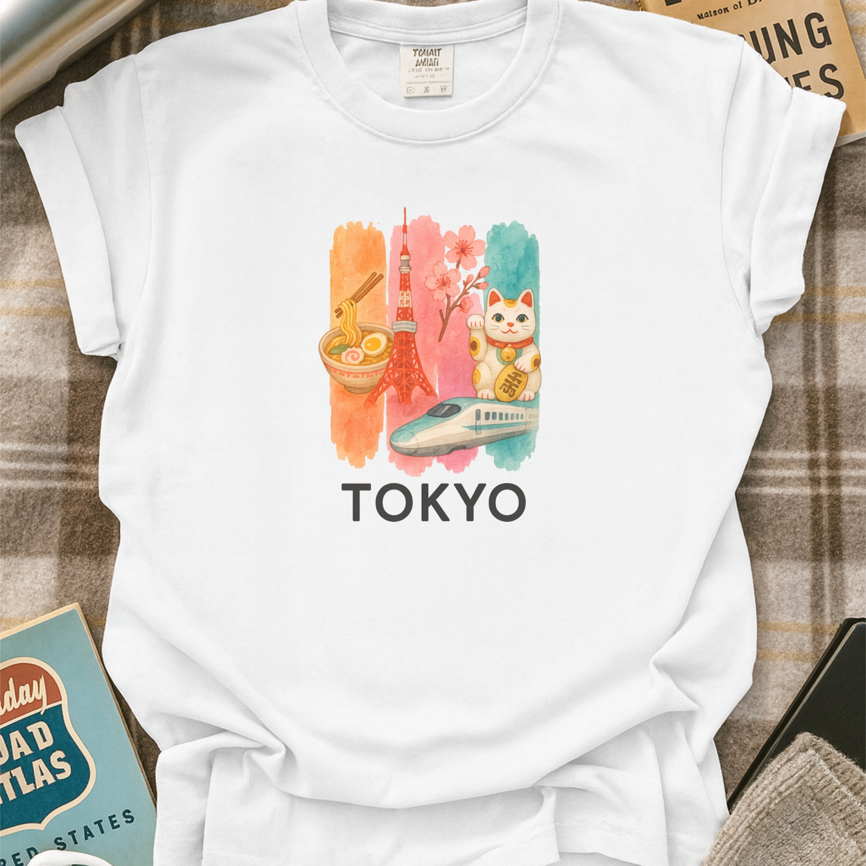 Tokyo Japan Brushstroke Watercolor Comfort Colors Souvenir T-Shirt