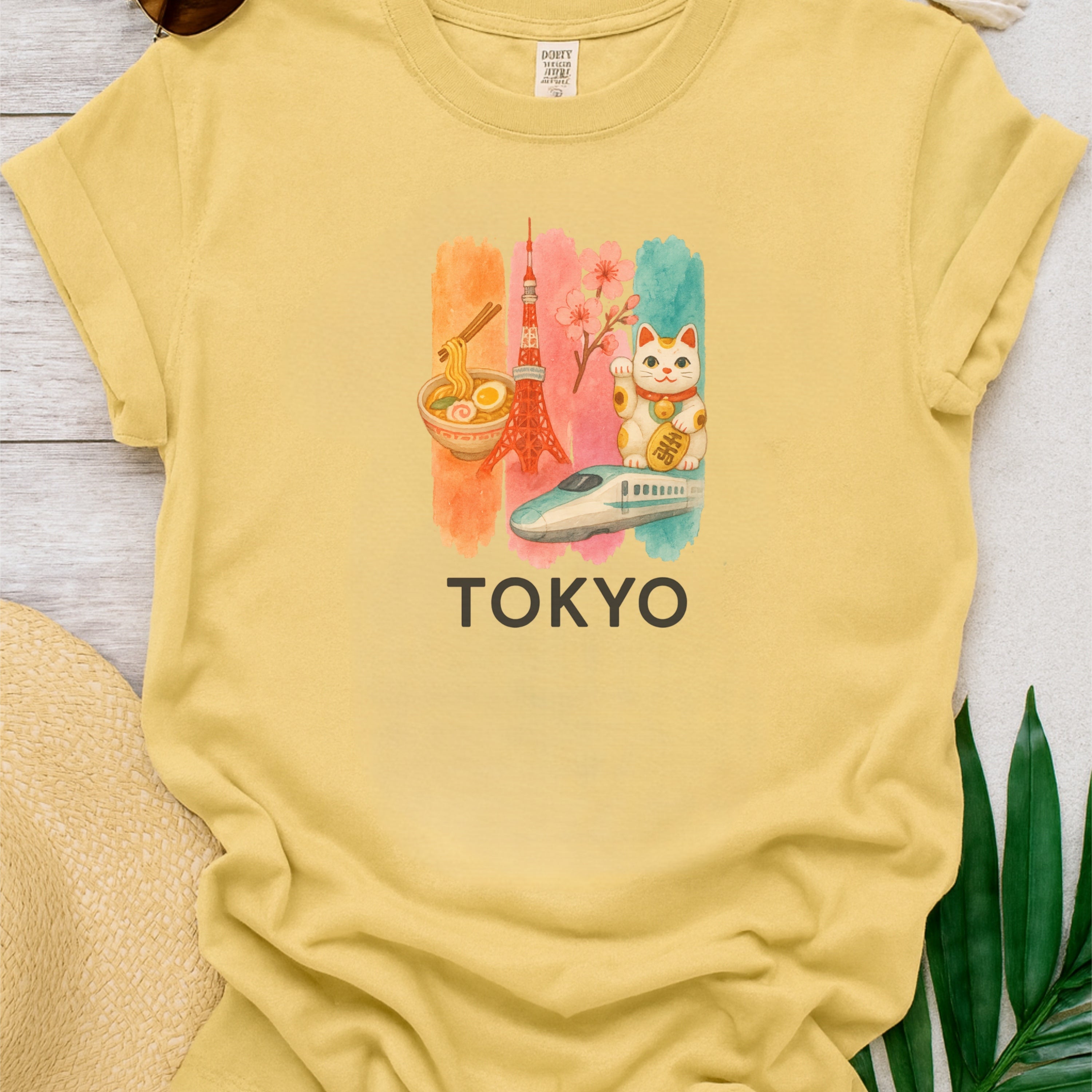 Tokyo Japan Brushstroke Watercolor Comfort Colors Souvenir T-Shirt