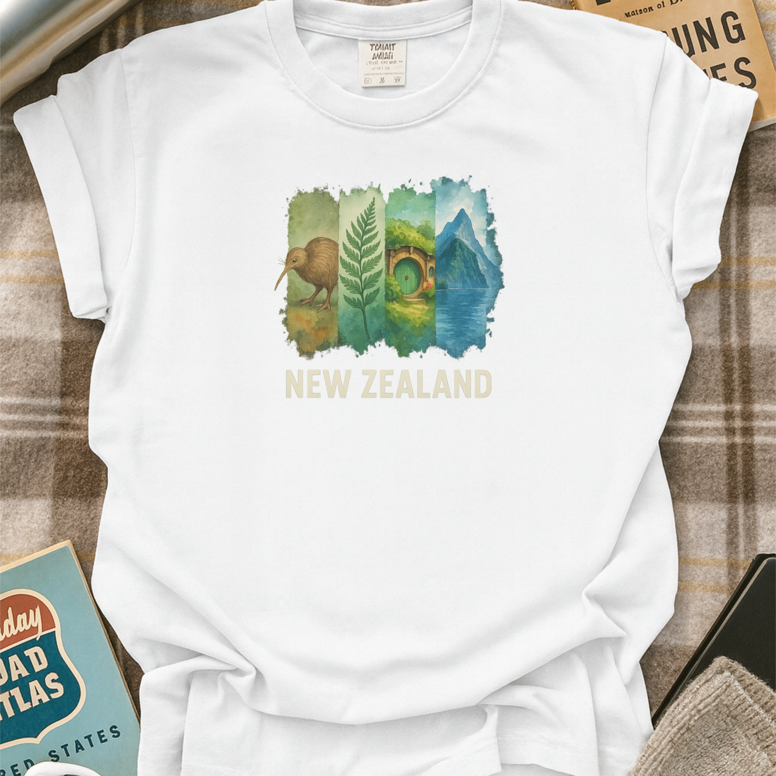 New Zealand Brushstroke Watercolor Comfort Colors Souvenir T-Shirt