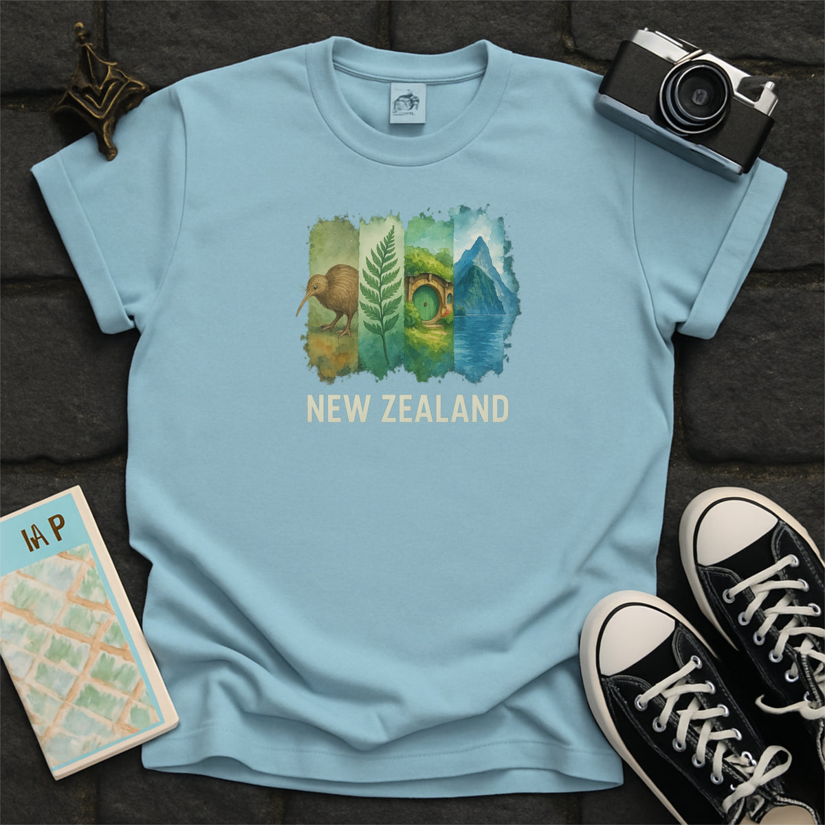 New Zealand Brushstroke Watercolor Comfort Colors Souvenir T-Shirt