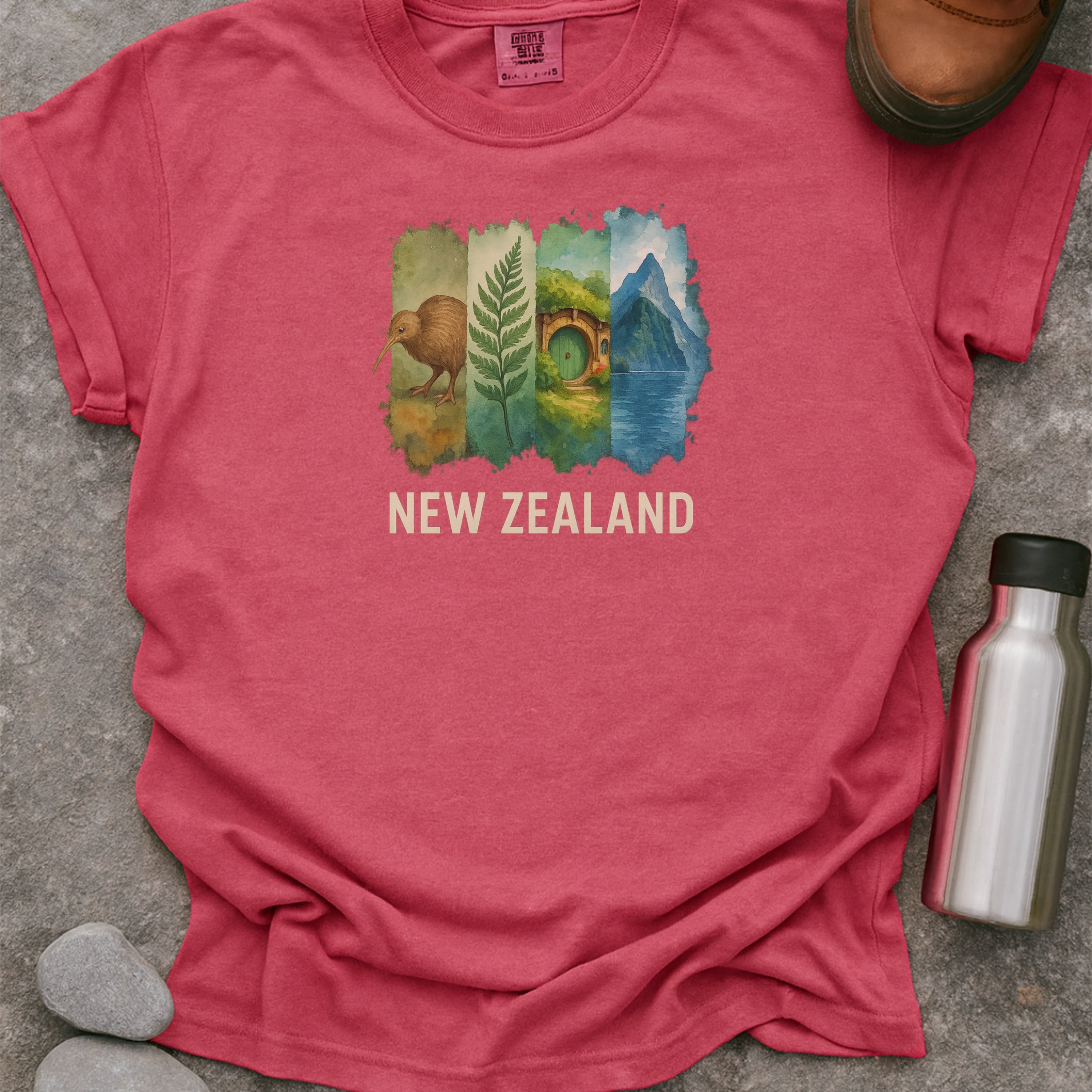 New Zealand Brushstroke Watercolor Comfort Colors Souvenir T-Shirt