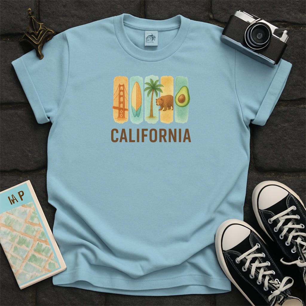 California Brushstroke Watercolor Comfort Colors Souvenir T-Shirt