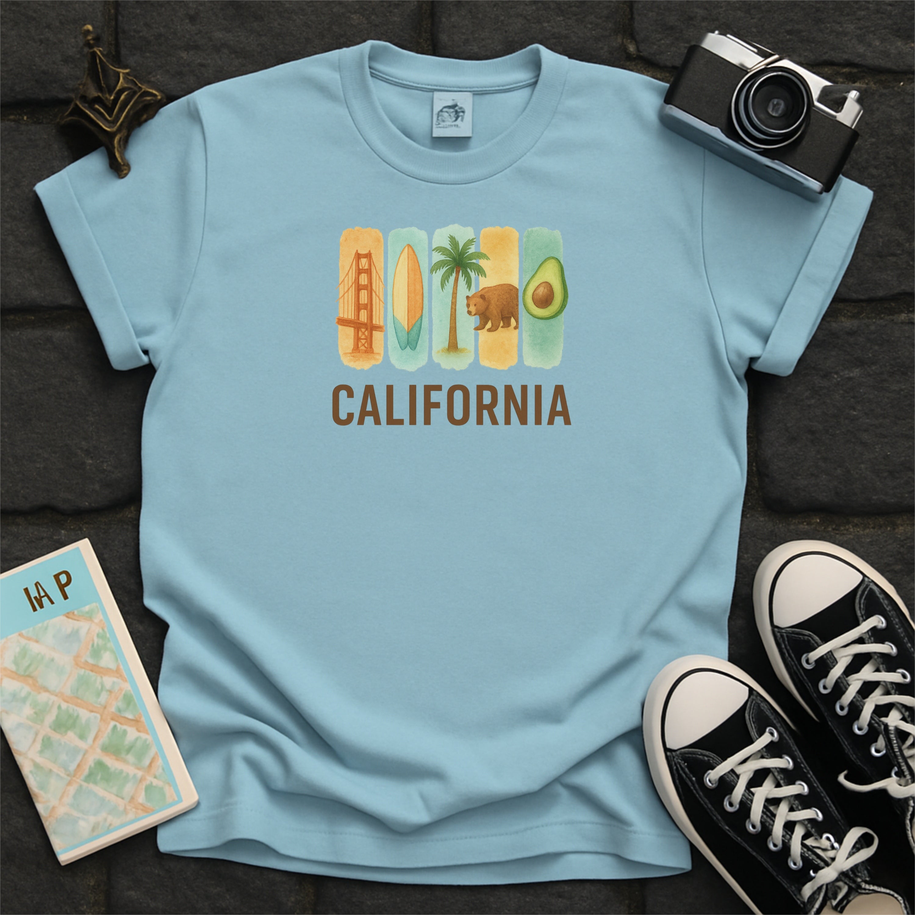 California Brushstroke Watercolor Comfort Colors Souvenir T-Shirt