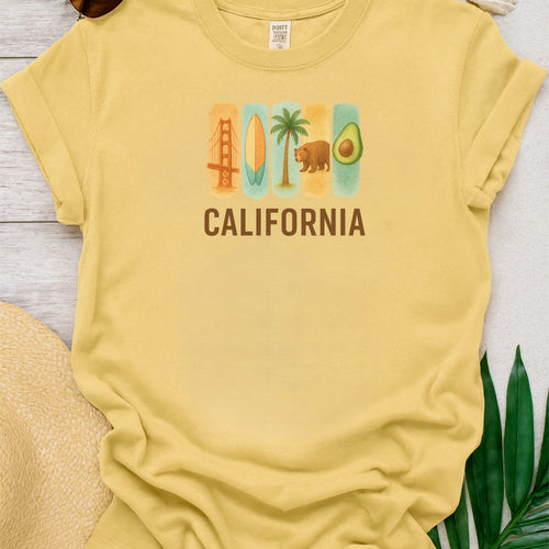 California Brushstroke Watercolor Comfort Colors Souvenir T-Shirt