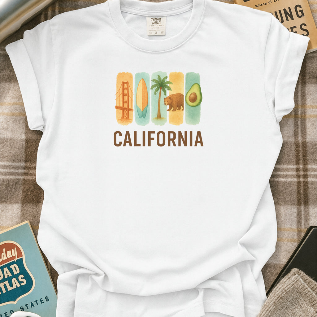 California Brushstroke Watercolor Comfort Colors Souvenir T-Shirt
