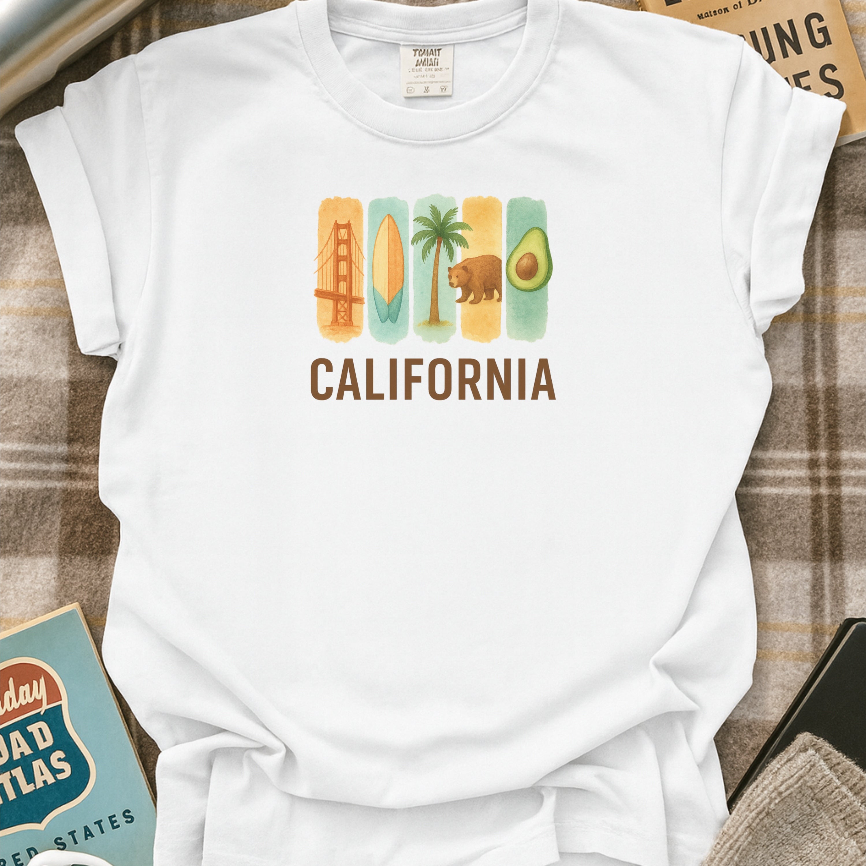 California Brushstroke Watercolor Comfort Colors Souvenir T-Shirt