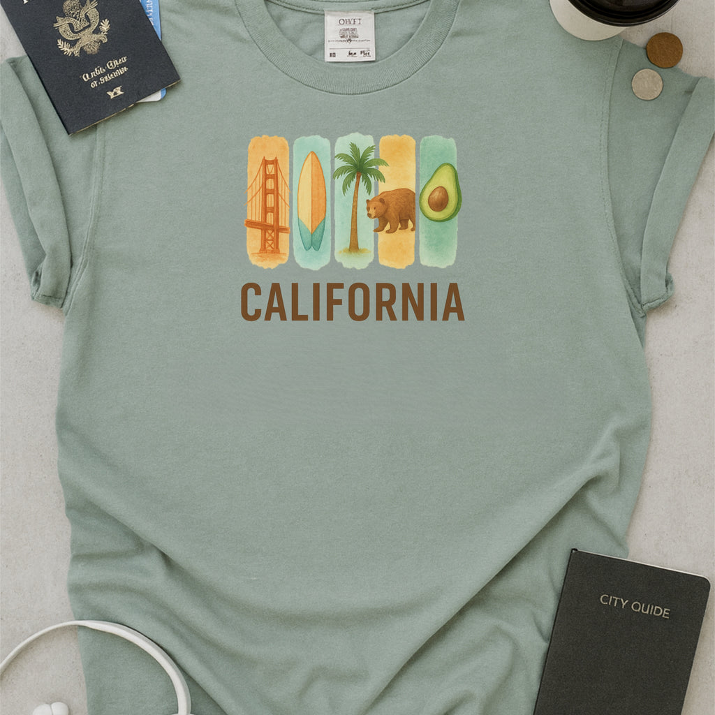 California Brushstroke Watercolor Comfort Colors Souvenir T-Shirt