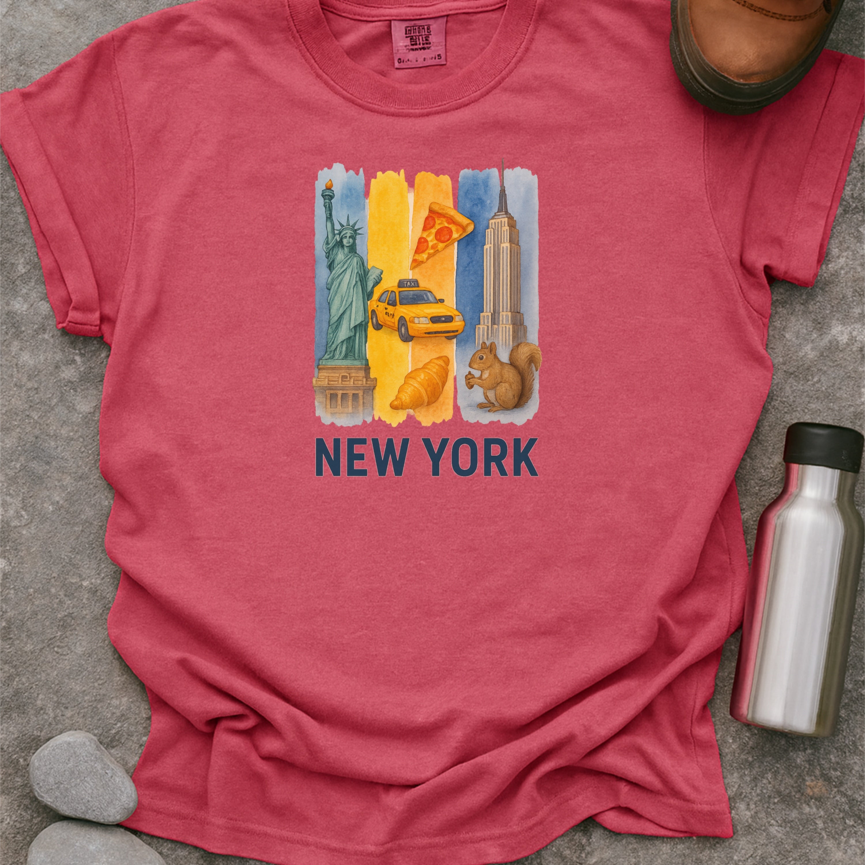 New York City NYC Brushstroke Watercolor Comfort Colors Souvenir T-Shirt