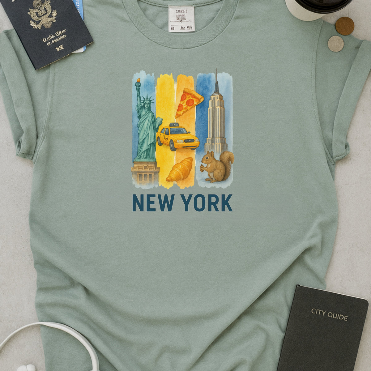 New York City NYC Brushstroke Watercolor Comfort Colors Souvenir T-Shirt