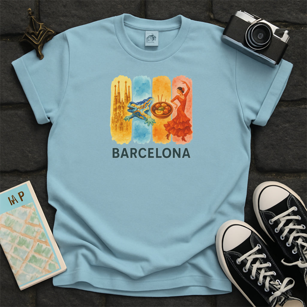 Barcelona Brushstroke Watercolor Comfort Colors Souvenir T-Shirt