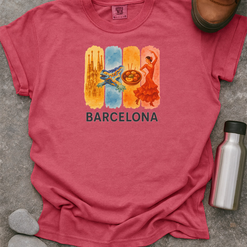 Barcelona Brushstroke Watercolor Comfort Colors Souvenir T-Shirt