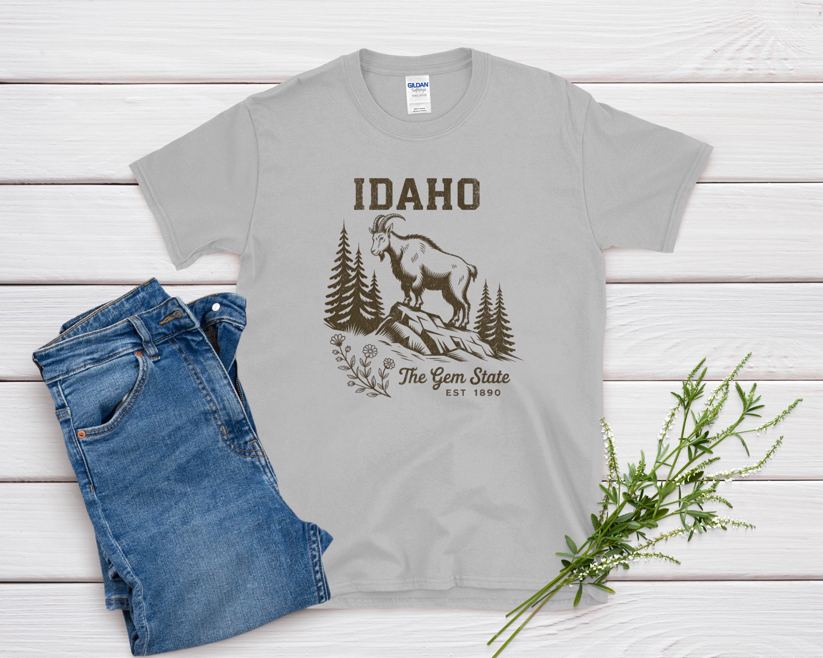 Idaho Iconic State Pride Gildan 64000 Souvenir T-Shirt