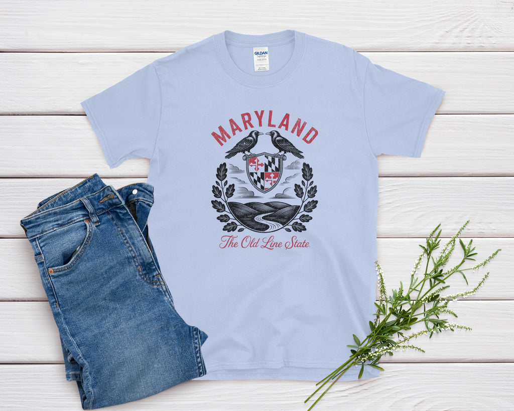 Maryland Iconic State Pride Gildan 64000 Souvenir T-Shirt