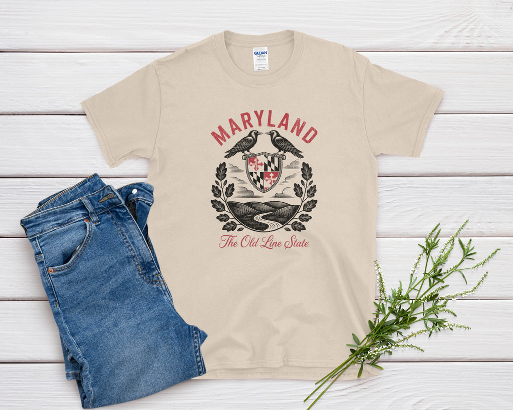 Maryland Iconic State Pride Gildan 64000 Souvenir T-Shirt