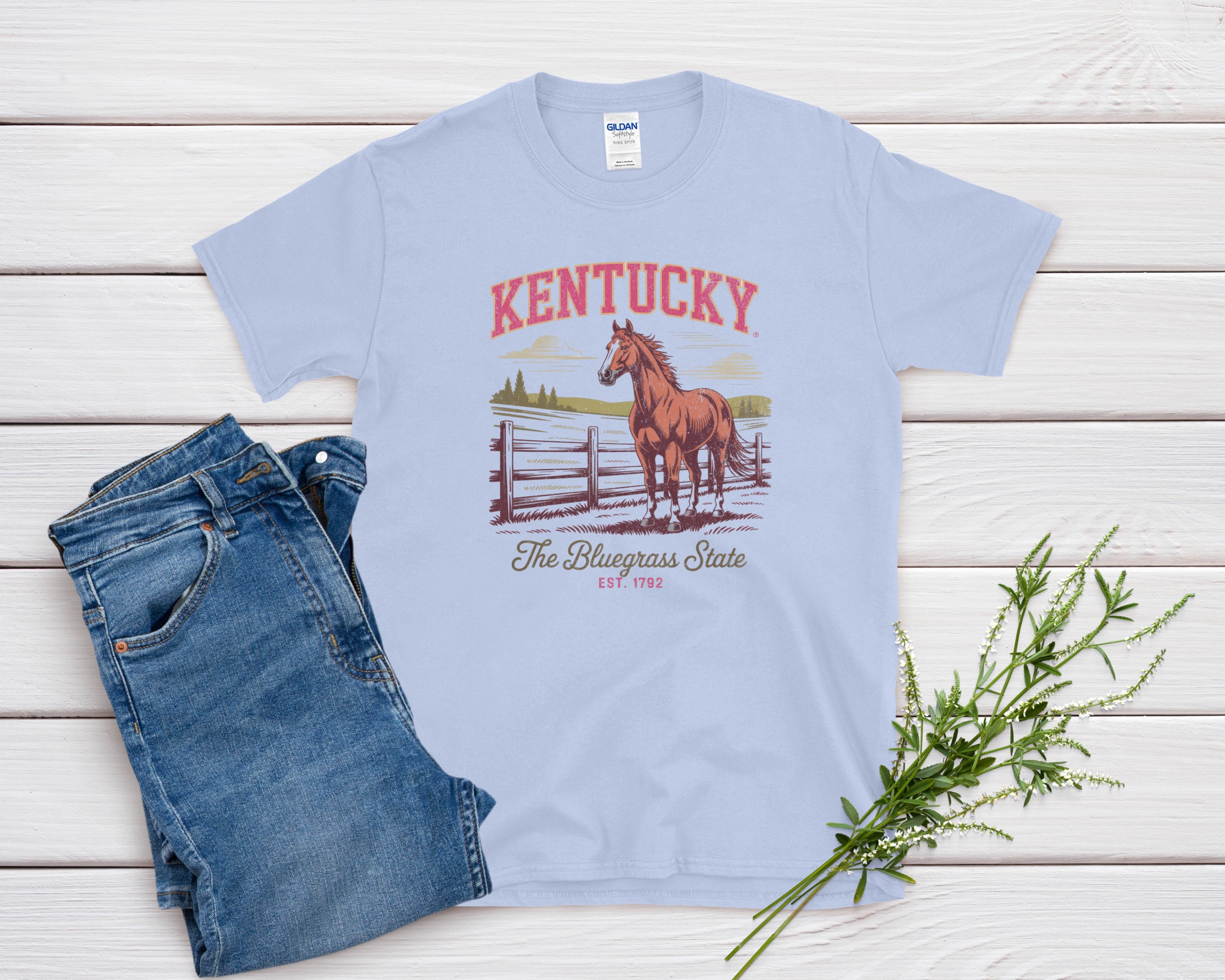 Kentucky Iconic State Pride Gildan 64000 Souvenir T-Shirt
