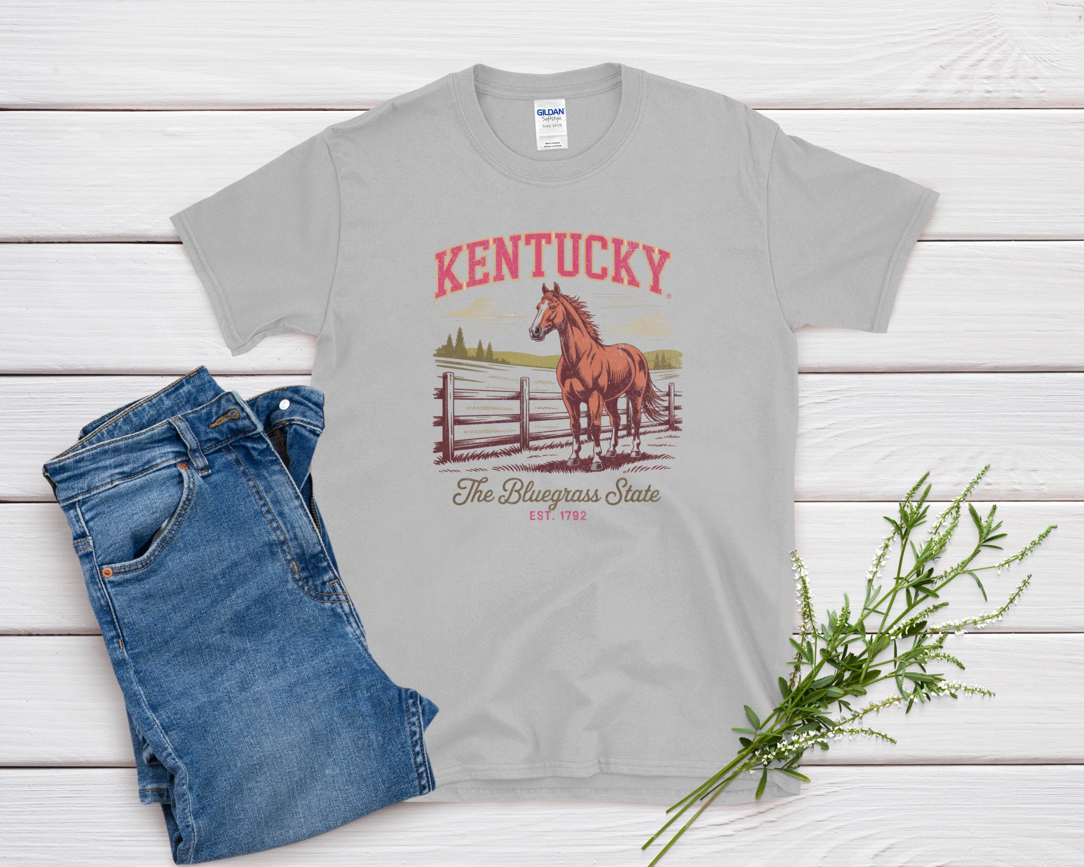 Kentucky Iconic State Pride Gildan 64000 Souvenir T-Shirt