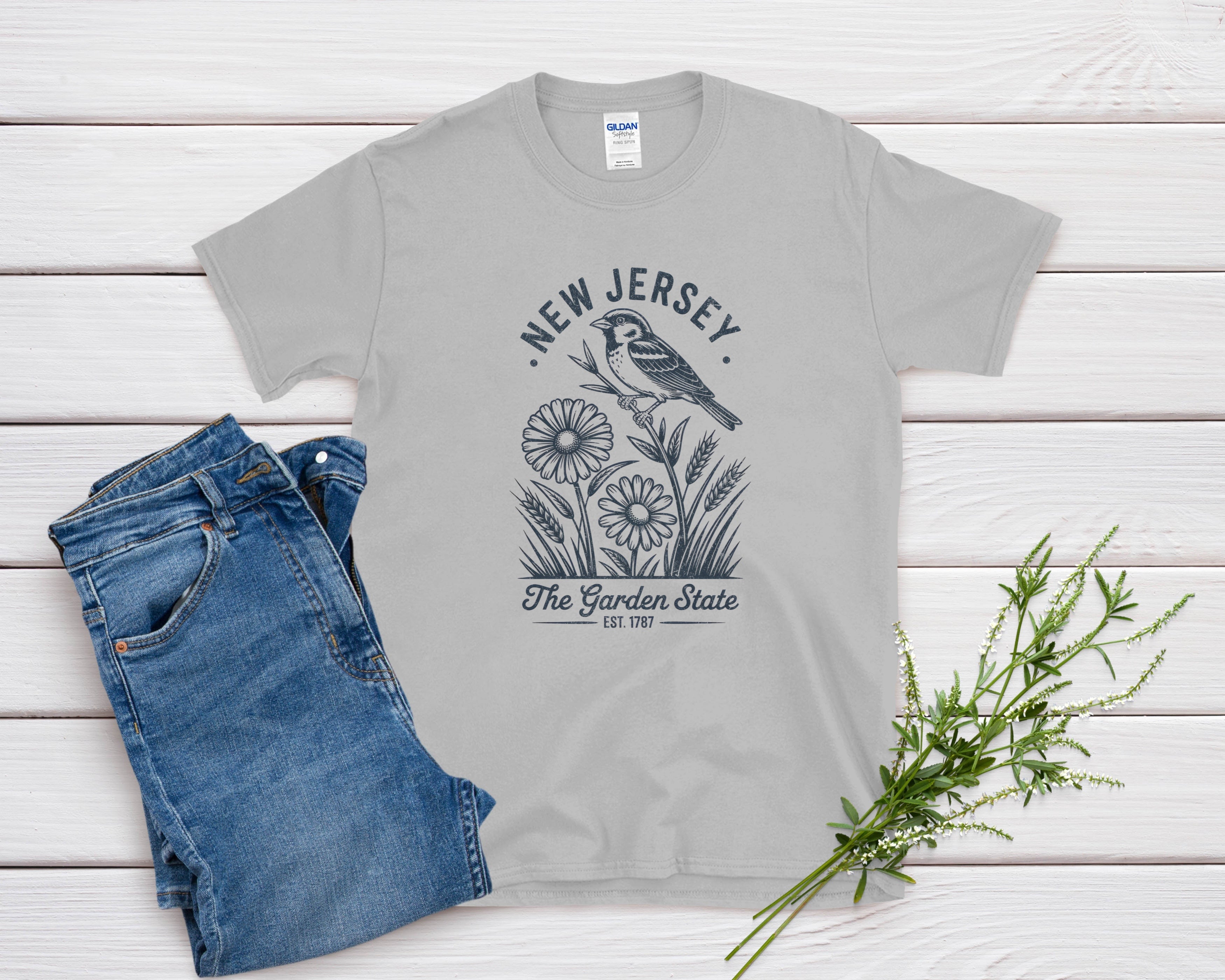 New Jersey Iconic State Pride Gildan 64000 Souvenir T-Shirt