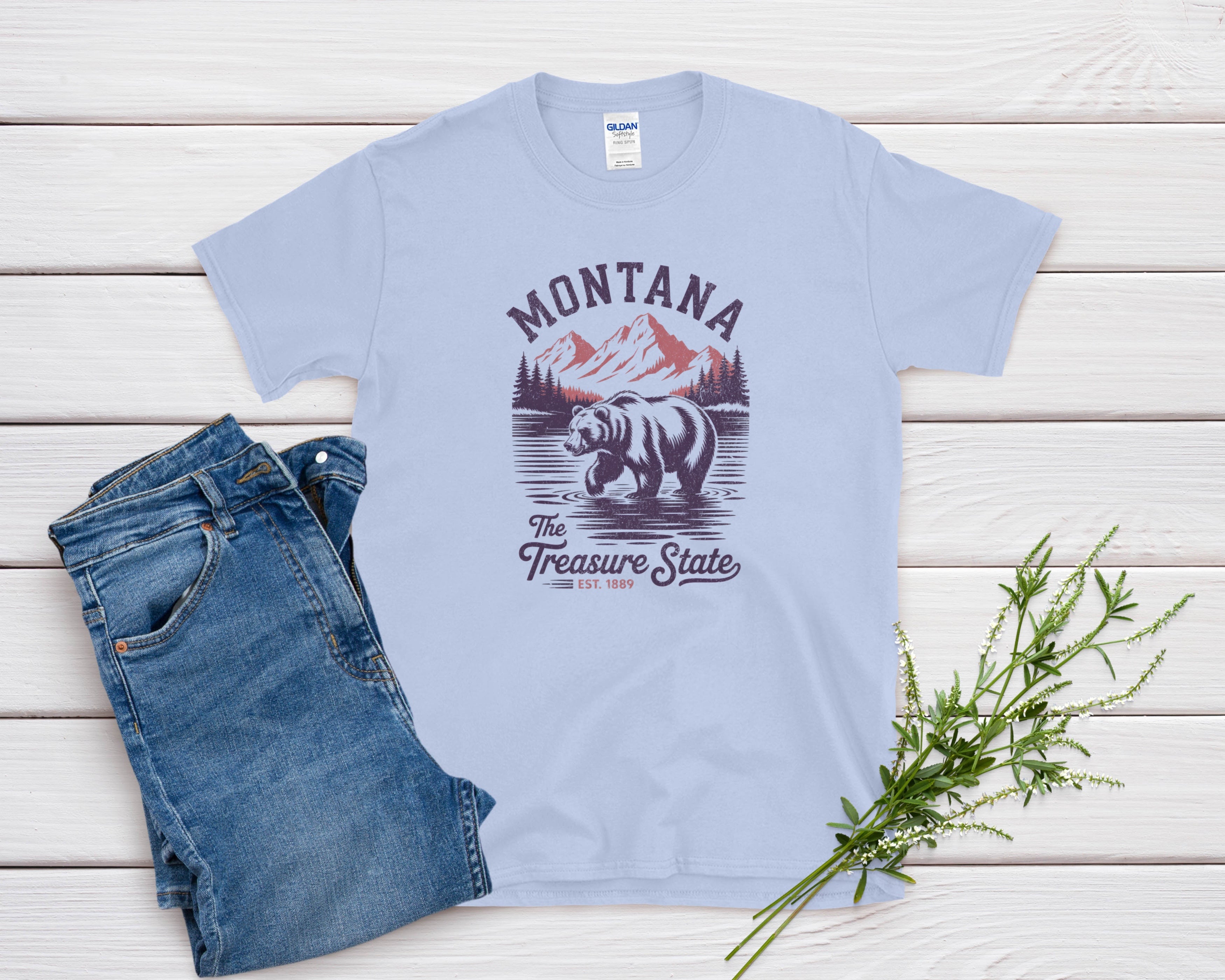 Montana Iconic State Pride Gildan 64000 Souvenir T-Shirt