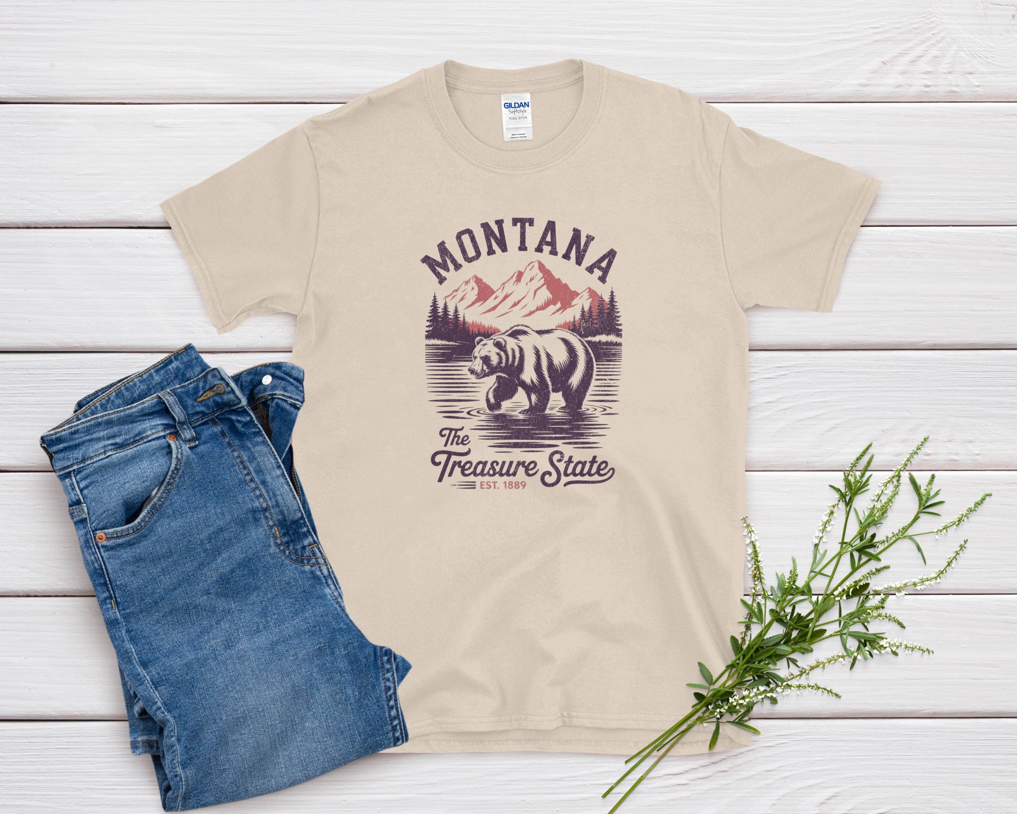 Montana Iconic State Pride Gildan 64000 Souvenir T-Shirt