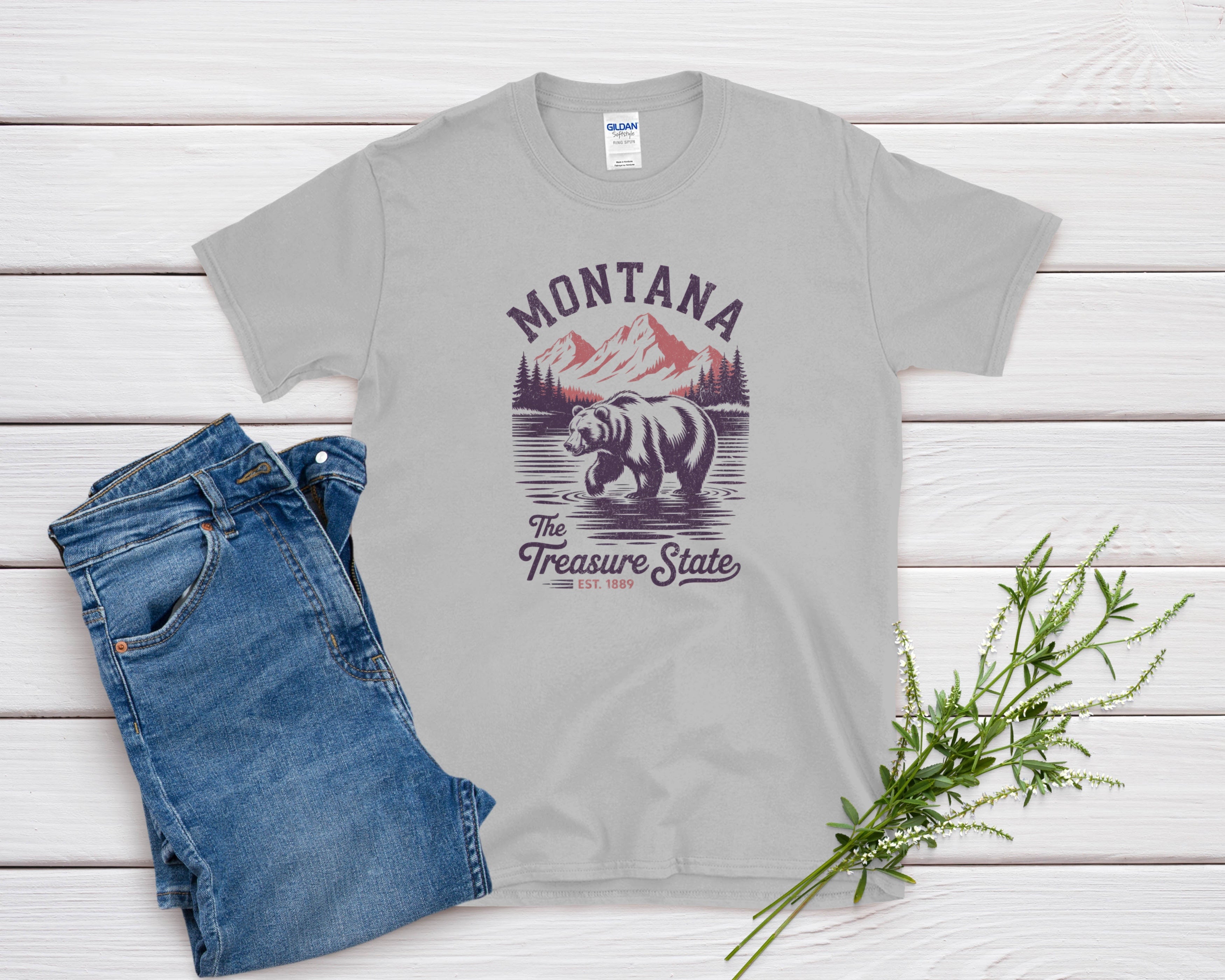 Montana Iconic State Pride Gildan 64000 Souvenir T-Shirt