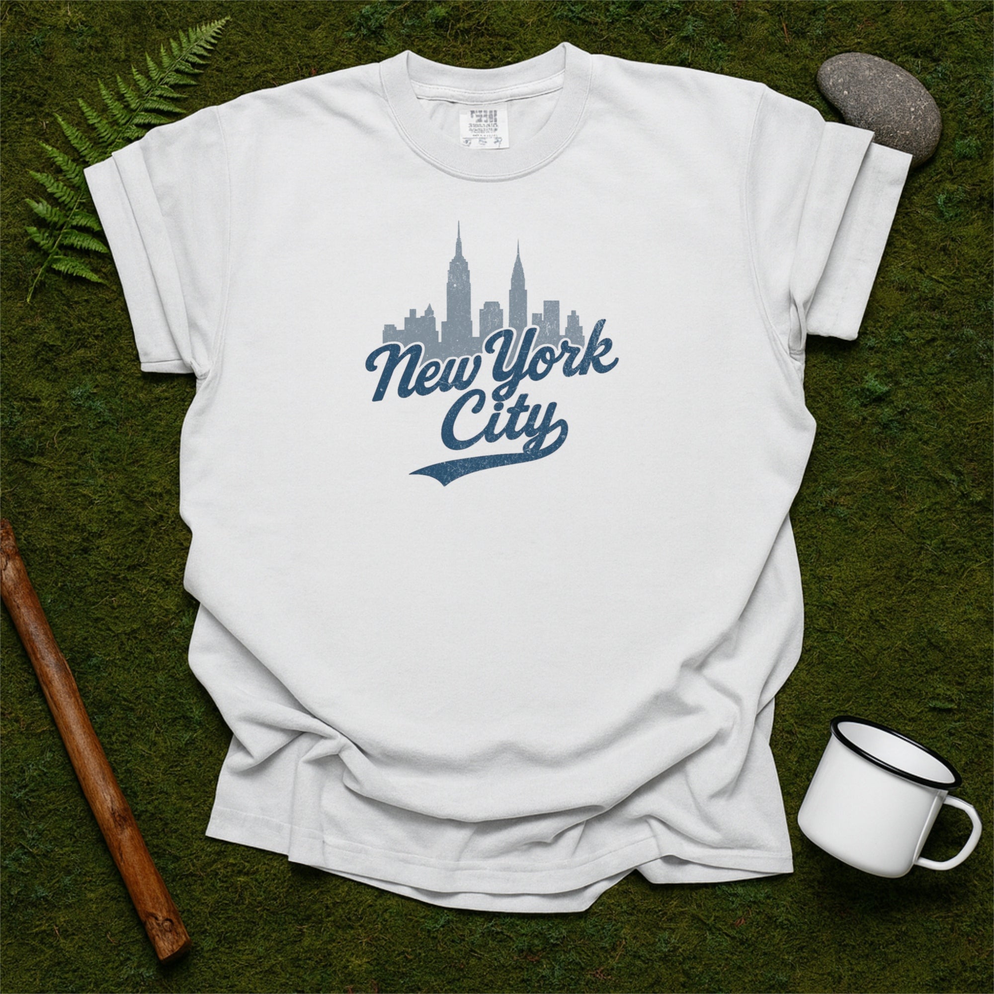 New York City Skyline with Retro Swoosh Comfort Colors Souvenir T-Shirt