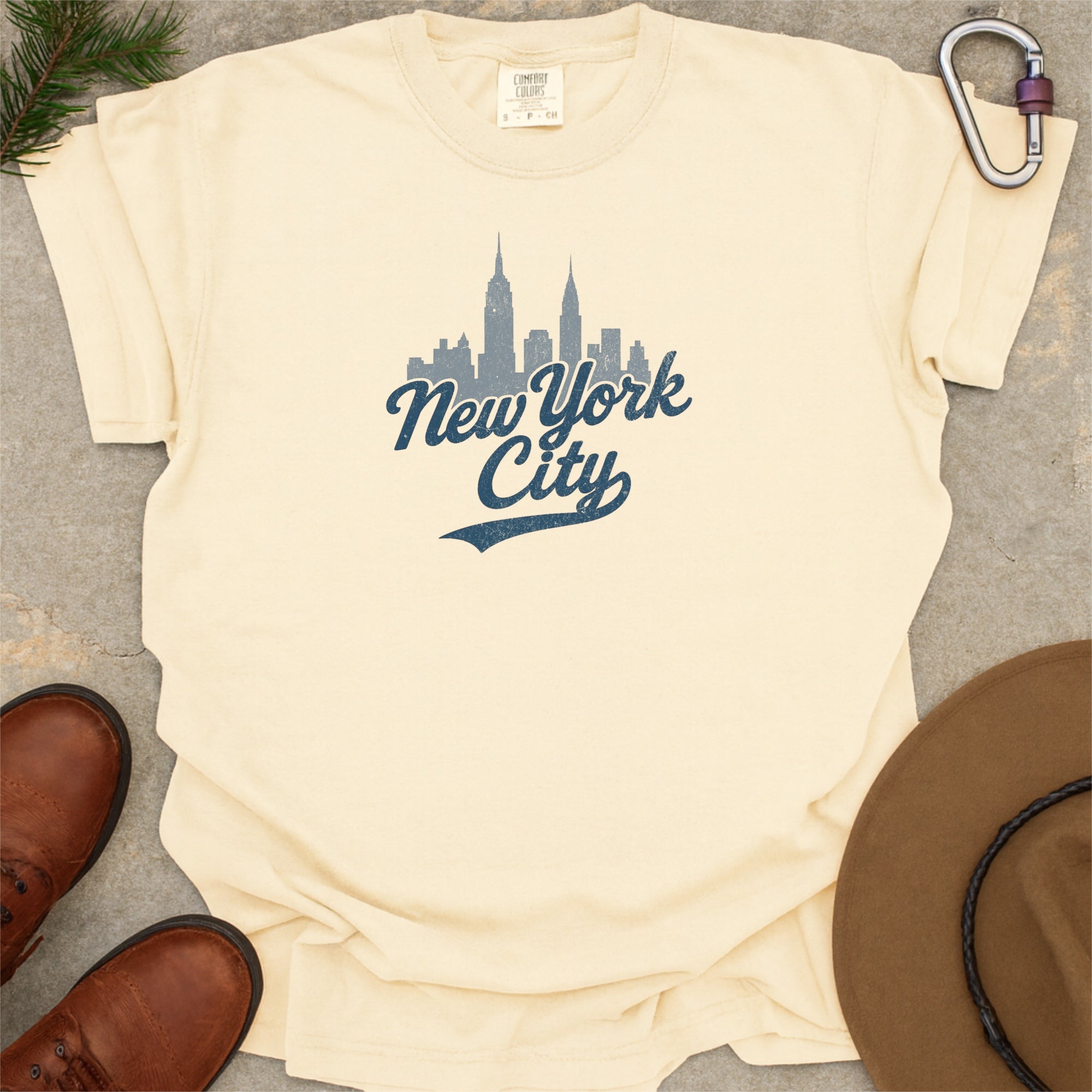 New York City Skyline with Retro Swoosh Comfort Colors Souvenir T-Shirt