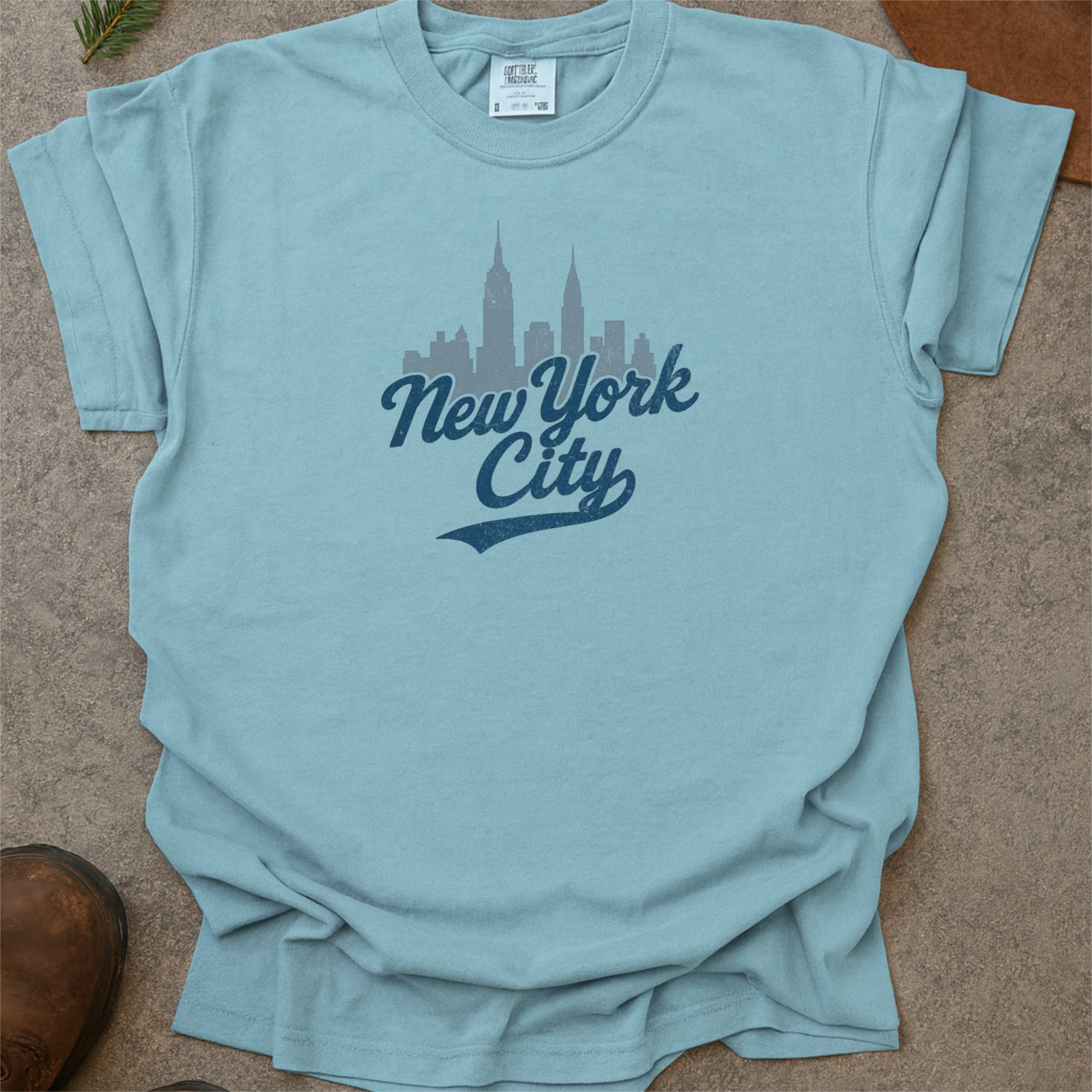 New York City Skyline with Retro Swoosh Comfort Colors Souvenir T-Shirt