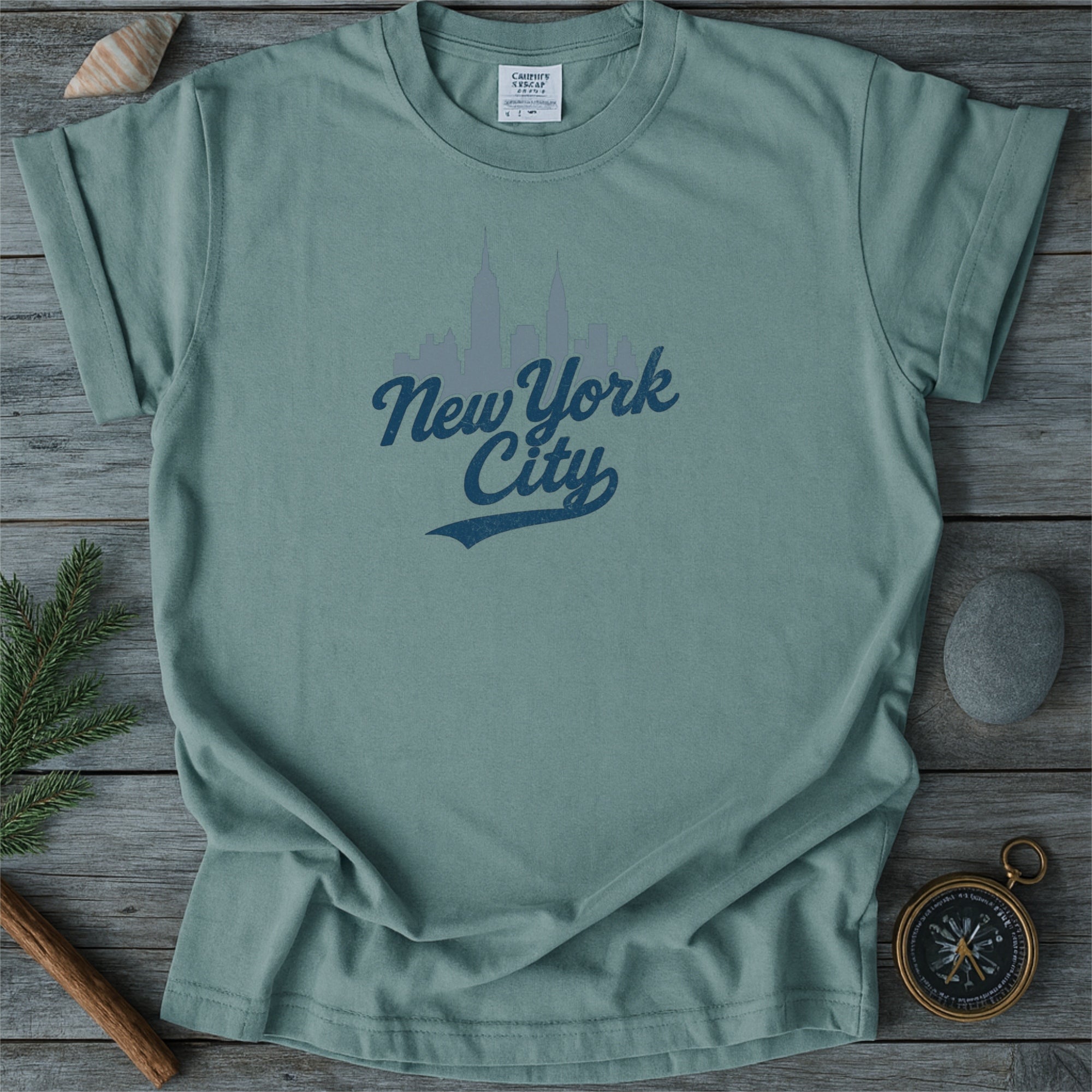 New York City Skyline with Retro Swoosh Comfort Colors Souvenir T-Shirt