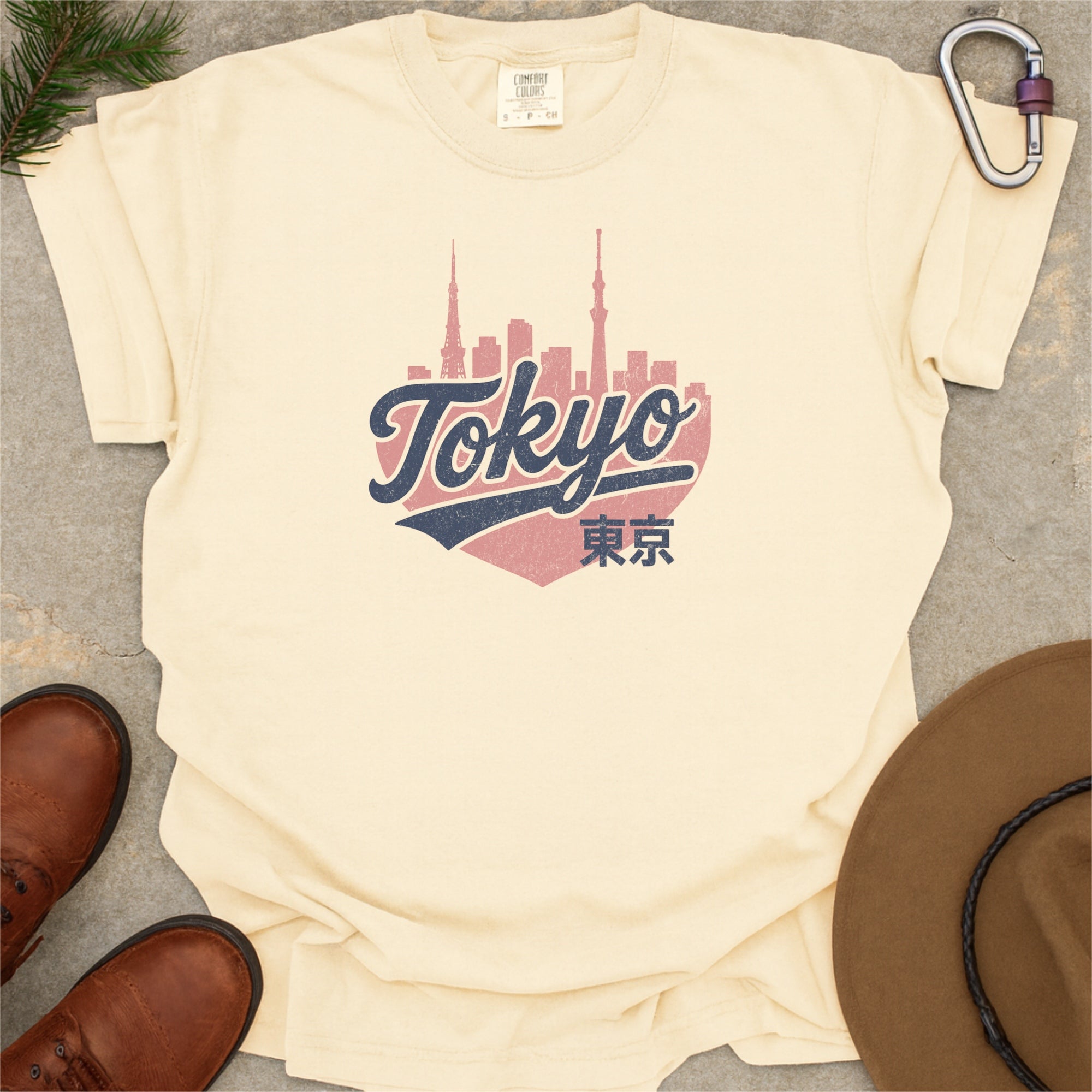 Tokyo Japan Skyline with Retro Swoosh Comfort Colors Souvenir T-Shirt