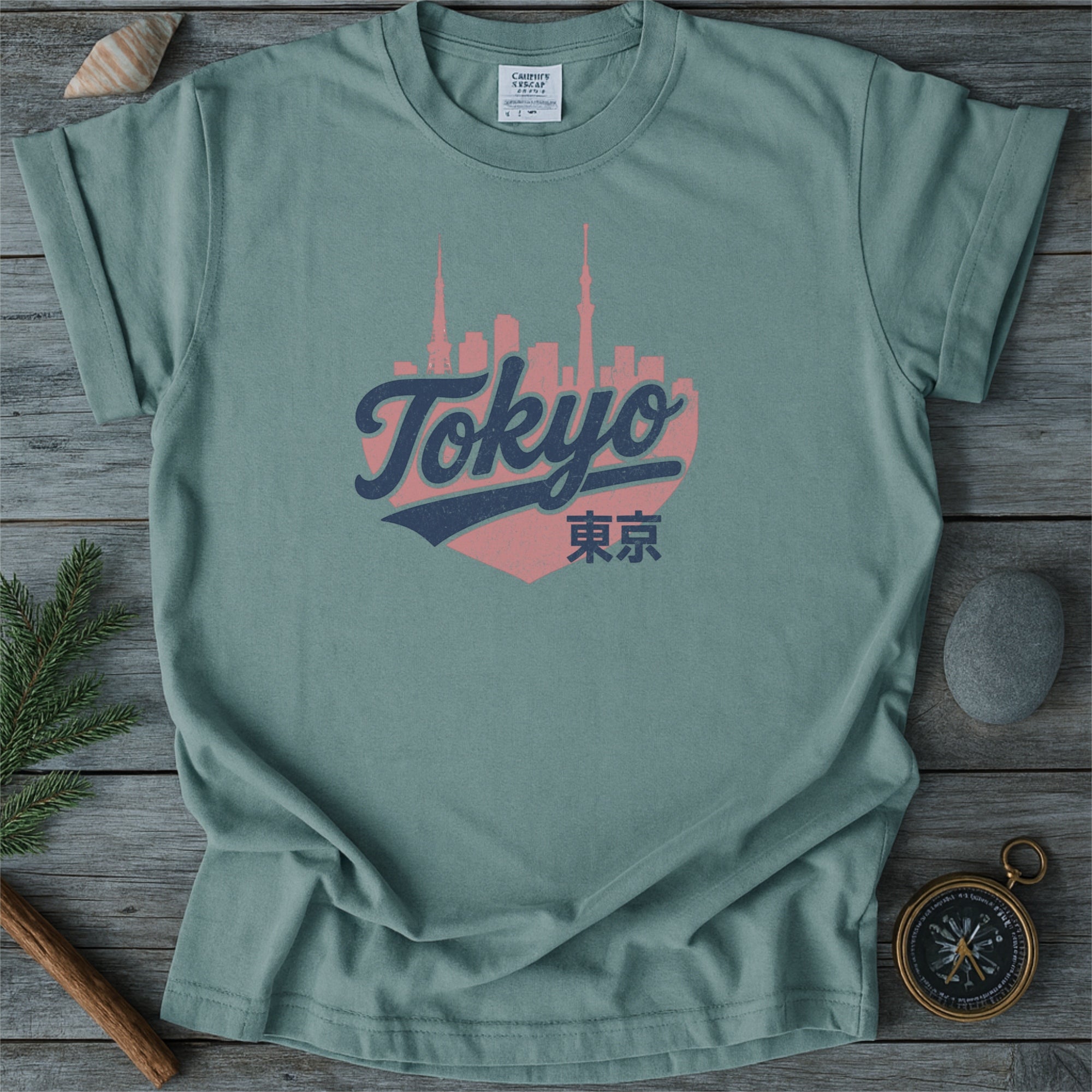 Tokyo Japan Skyline with Retro Swoosh Comfort Colors Souvenir T-Shirt